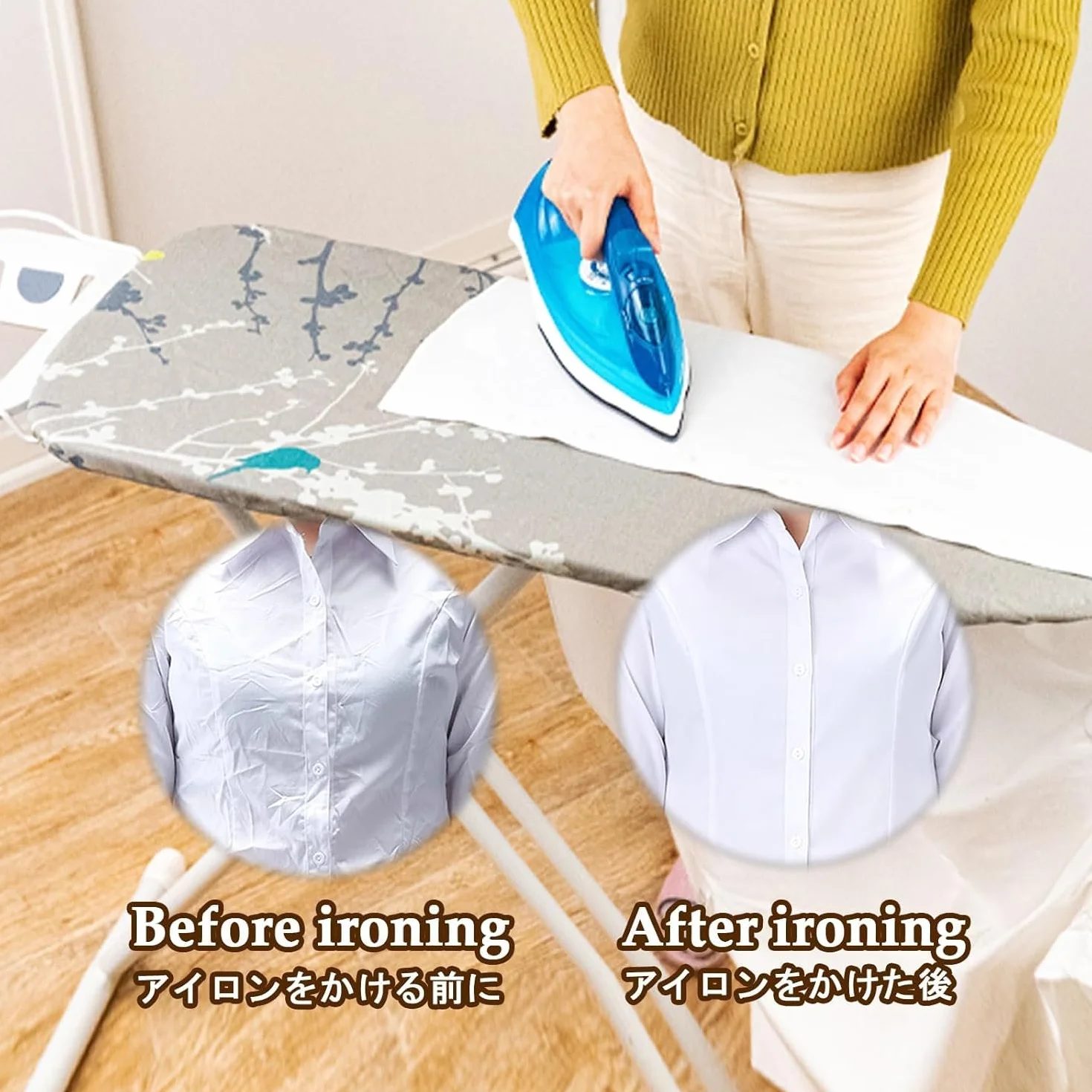 Funda para tabla de planchar con acolchado de algodón resistente a las quemaduras y banda elástica para un ajuste seguro
