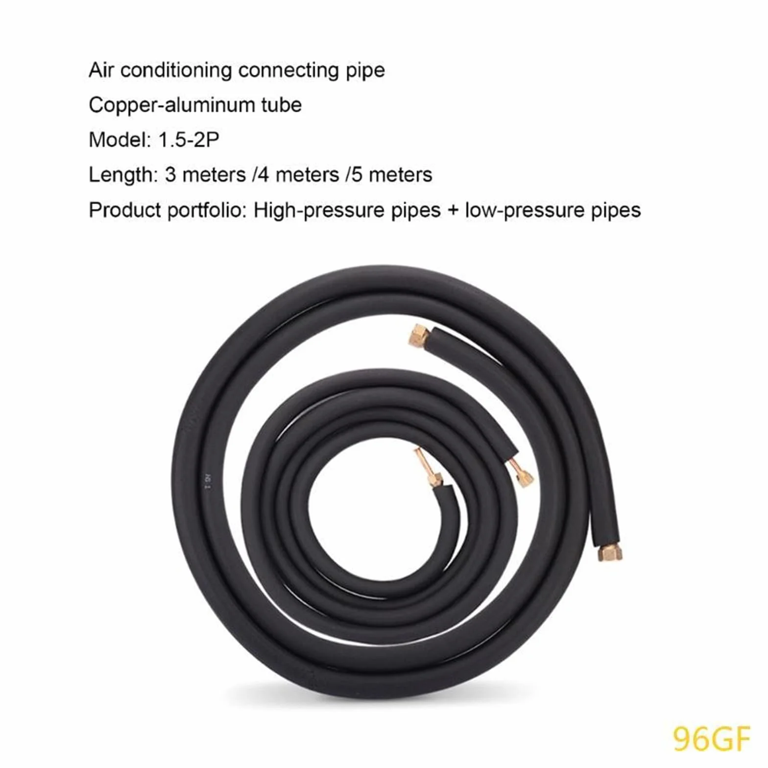Tubo De Conexión De Aire Acondicionado Engrosado 96GF, Tubo De Cobre Extendido for Aire Acondicionado(3 M)