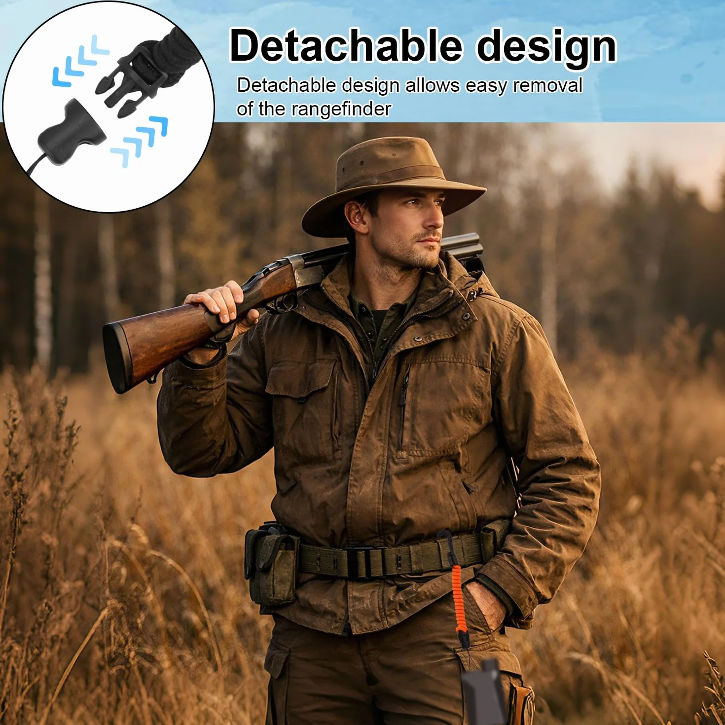Lyreh Cordón en Espiral para Telémetro, 8-40cm Poliéster Retráctil Elástico para Caza Pesca Montañismo