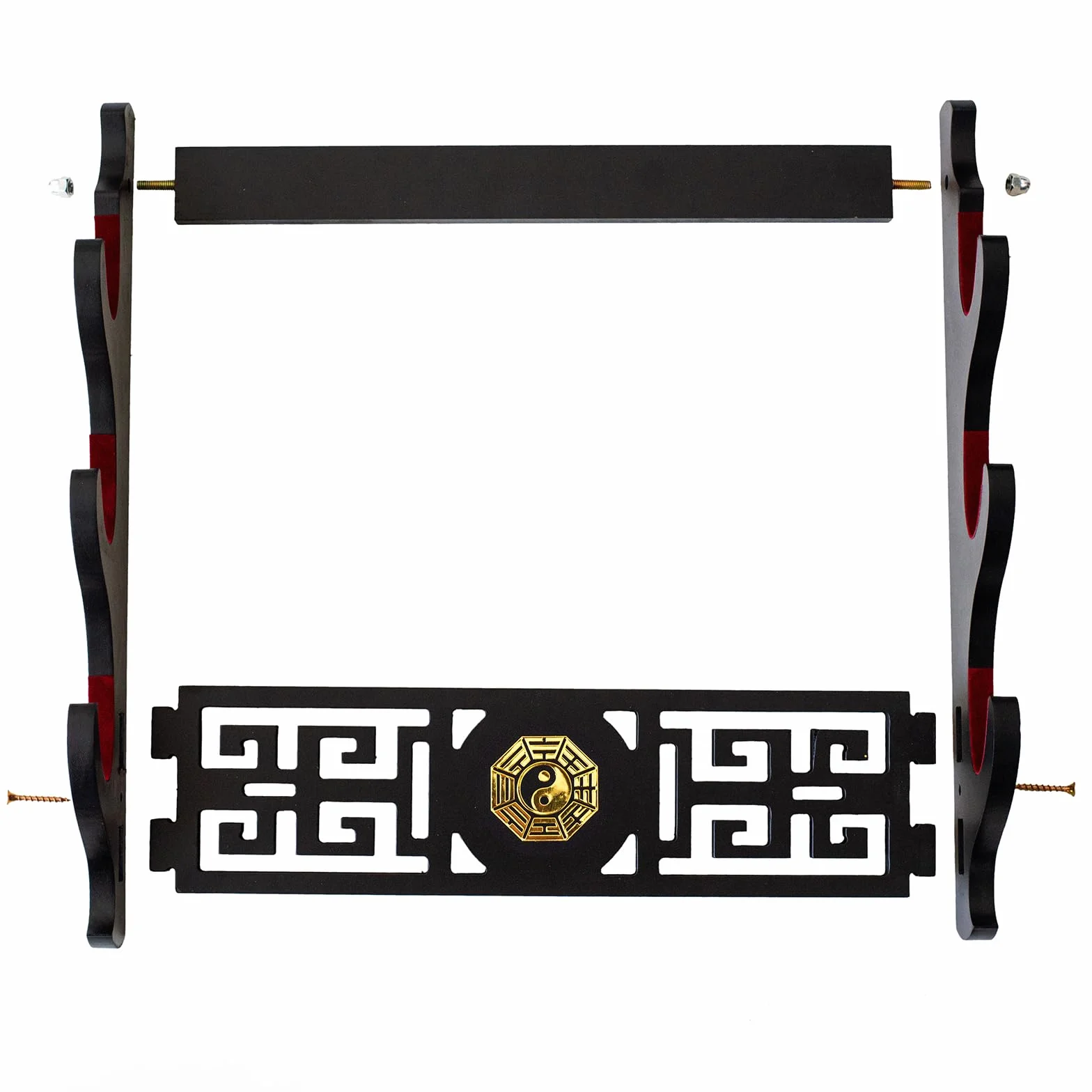 Soporte de Espada Katana Montaje en Pared Samurai Marco Rojo Terciopelo 1 Capa Estilo Bagua