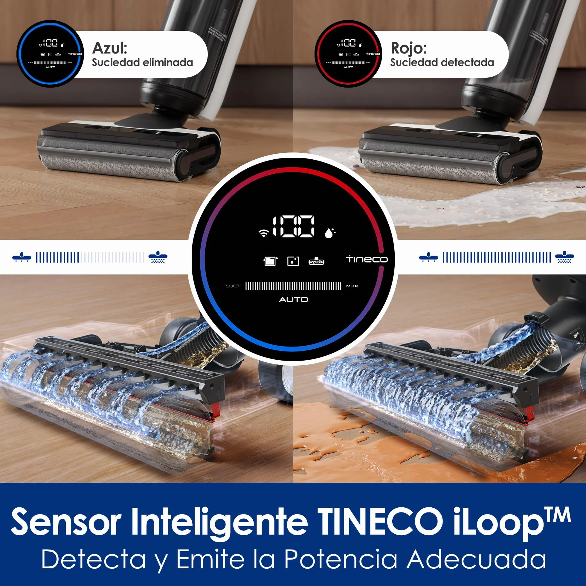 Tineco Floor One S6 – Lavadora de Pisos Inalámbrica Todo en Uno, Limpieza de Bordes de Doble Cara, Tiempo de Funcionamiento Largo, Ideal para Suciedad Pegajosa/Pelo de Mascotas, Autolimpieza