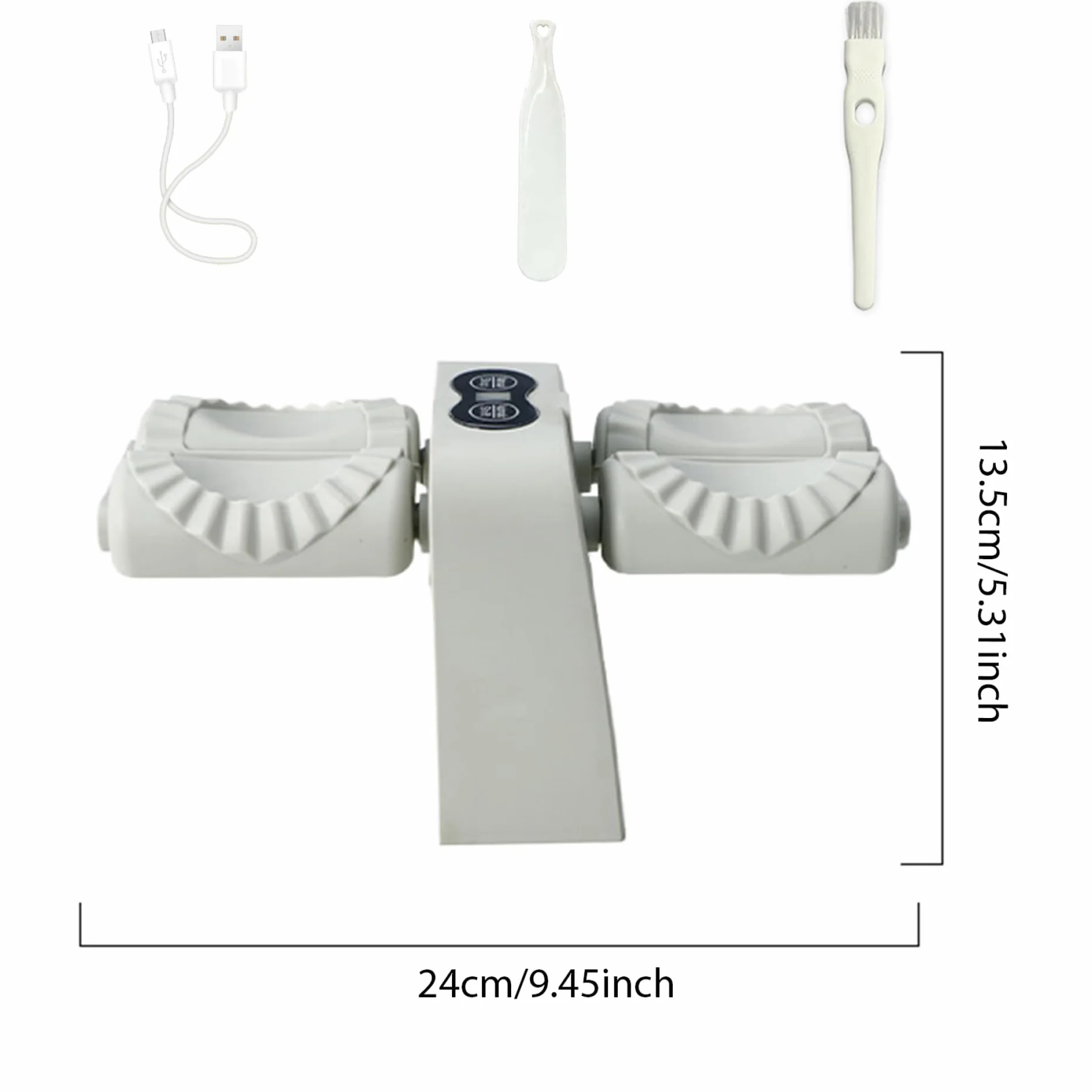 Jorzer Máquina automática para Hacer Bolas de Masa hervida de Doble Cabezal con 2 Modos de Grado alimenticio eléctrica para Hacer raviolis empanadillas wontons y más en casa