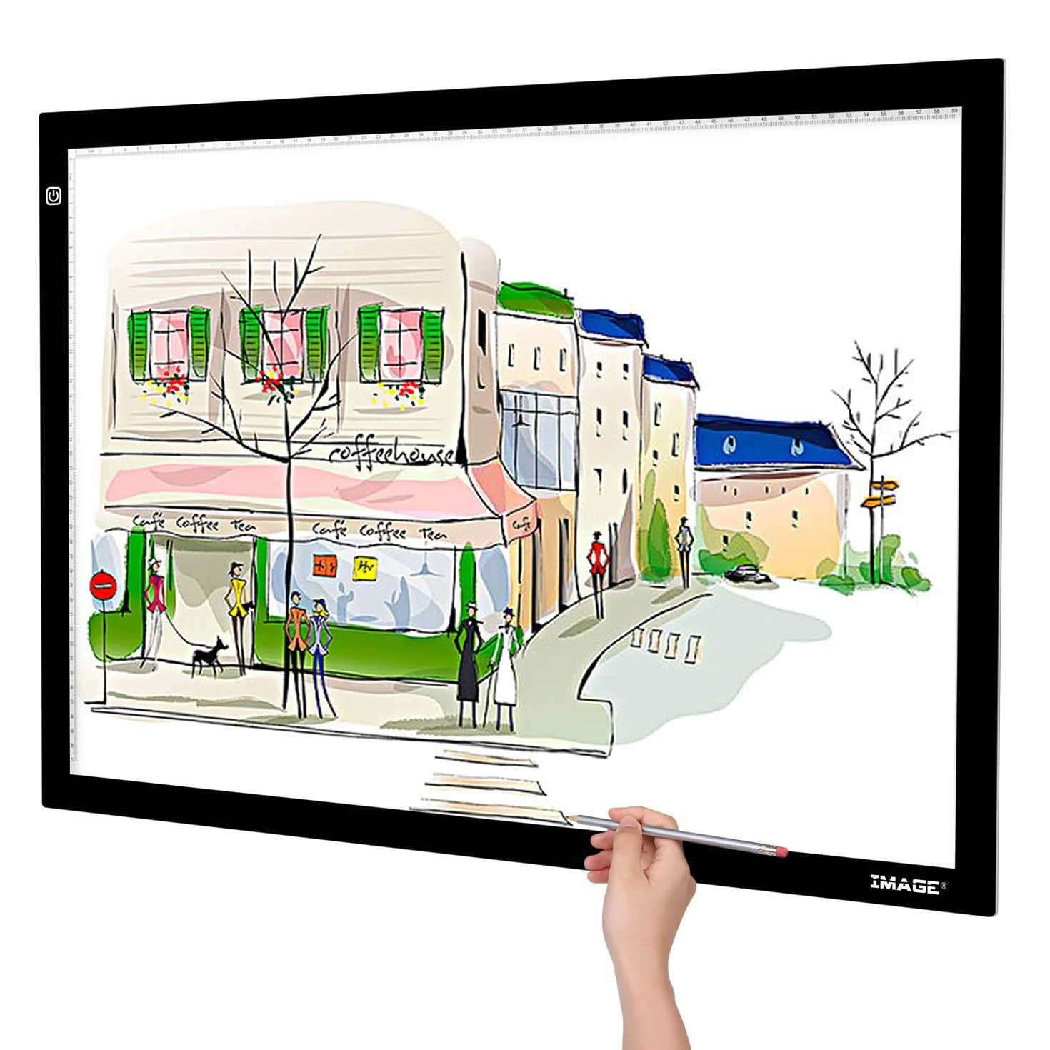 AGPTEK A2 Mesa de Luz Grande LED para Dibujo, Tabla de Luz, Proyector para Dibujar, Tablero de Luz con Panel Táctil Inteligente con Botón físico para Artistas, Dibujo, Animación