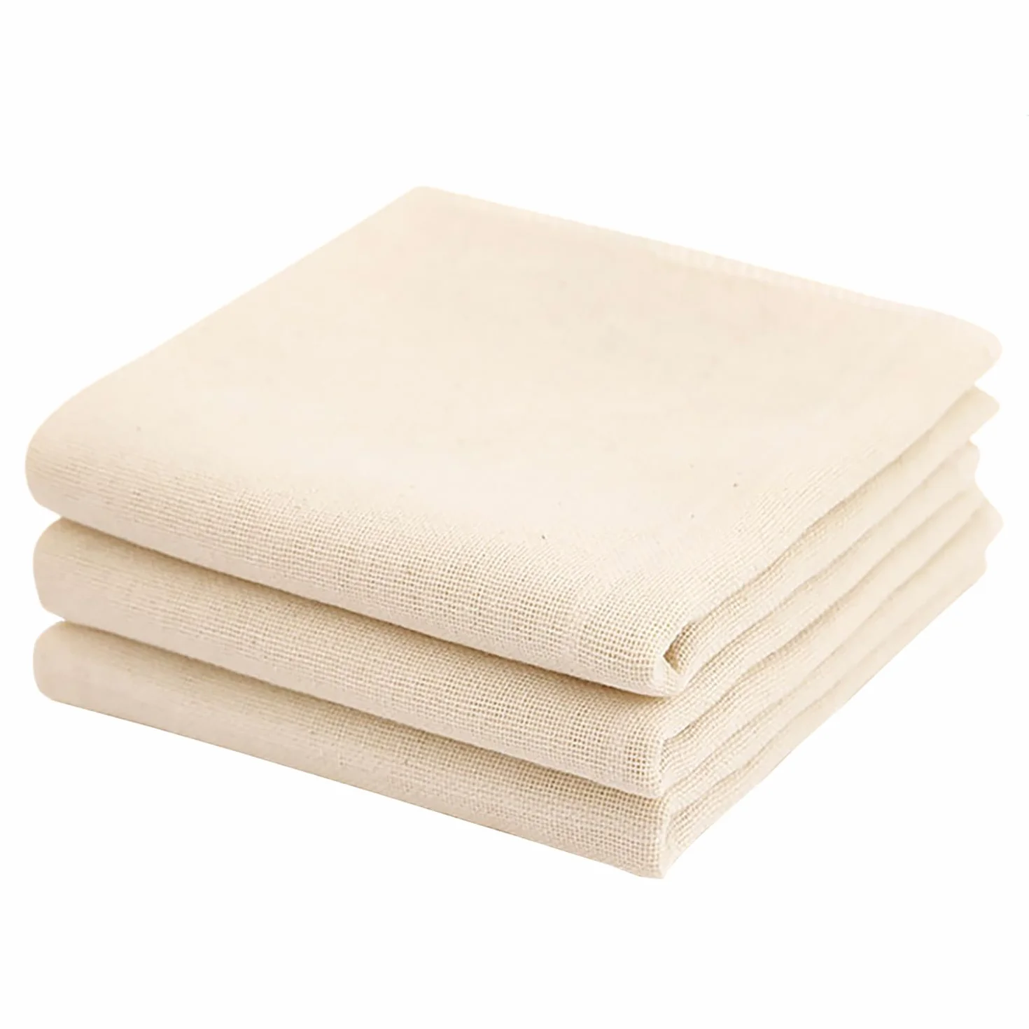 3 Piezas Telas Filtrantes Reutilizable,50x50cm Colador de Tela Ultrafina Lavable,Cheese Cloth,Tela para Queso de Algodón,Filtro de Algodón para Colar Leche, Zumos, Batidos de Frutas