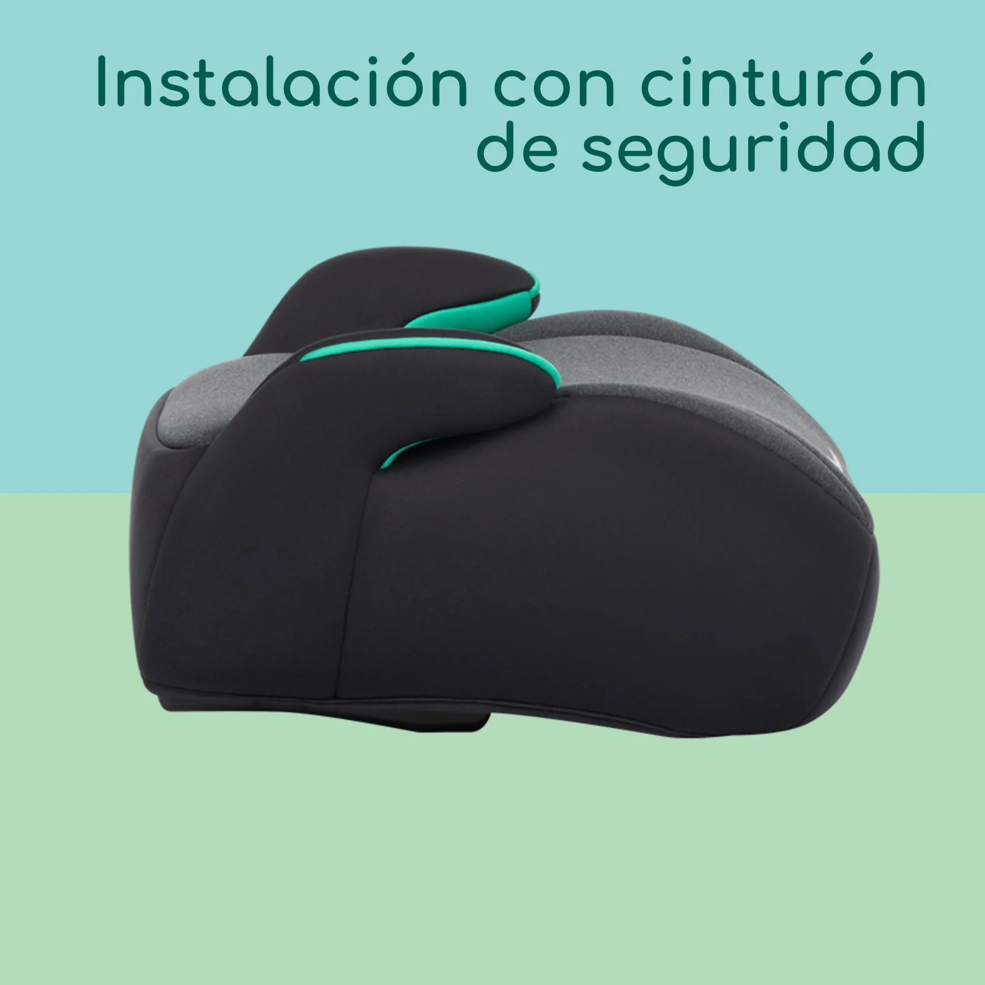 Bebeconfort Manga i-Safe Asiento Elevador Coche 6-12 Años 128-150 cm Silla Coche Compacto Ligero Fácil Instalación Cinturón Acolchado Tinted Black