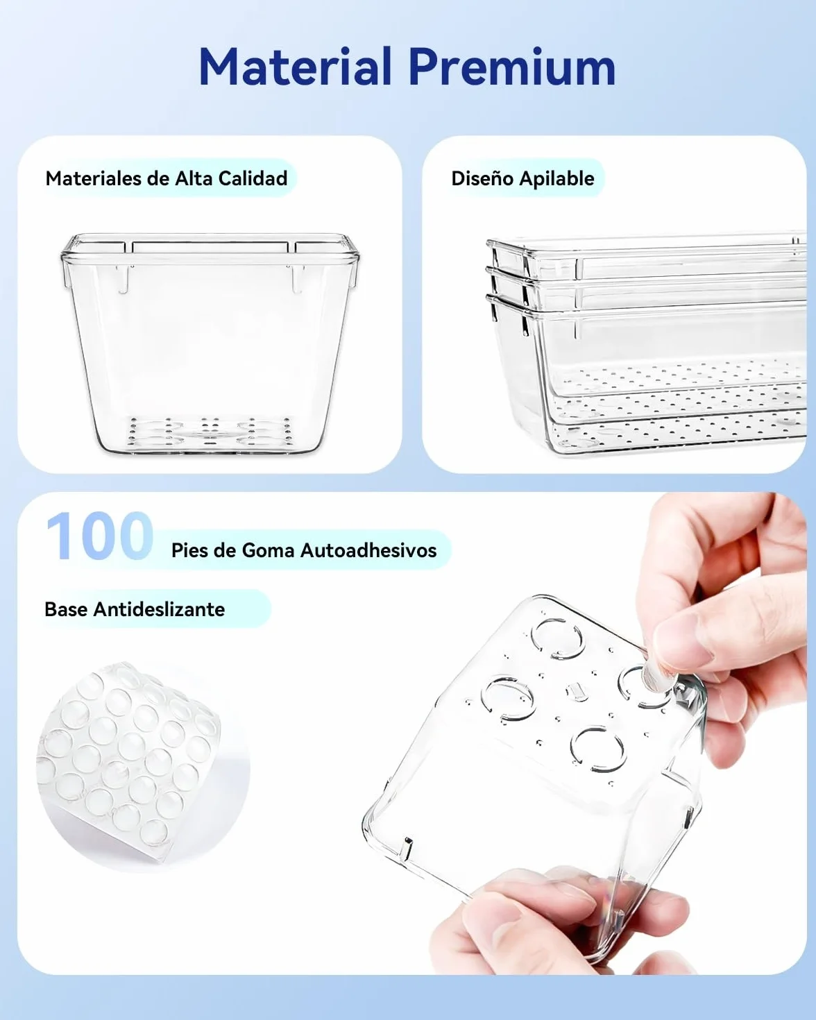 Organizadores de Cajones Set de 25, Separadores de Cajones de Escritorio Plástico, Bandejas de Almacenaje para Maquillaje, Joyas, Tools, Cocina, Dormitorio, Baño, Oficina
