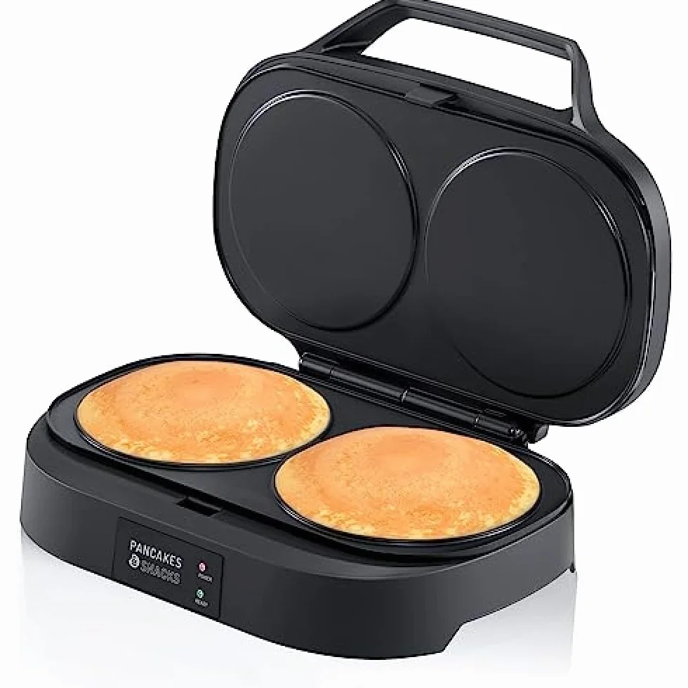 Flama Máquina de Tortitas, Crepes o Pancakes 4901FL, 1300W, 2 cavidades, Superficie Antiadherente, Panel de Control Digital