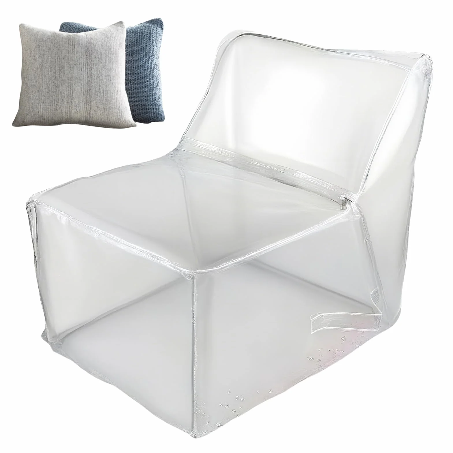 Funda para Puff | Silla Bolsa Transparente De Peluche Para Adultos,Funda Impermeable de Peluche para Sofá Cama Dormitorio Decoración Relax Lectura Juegos