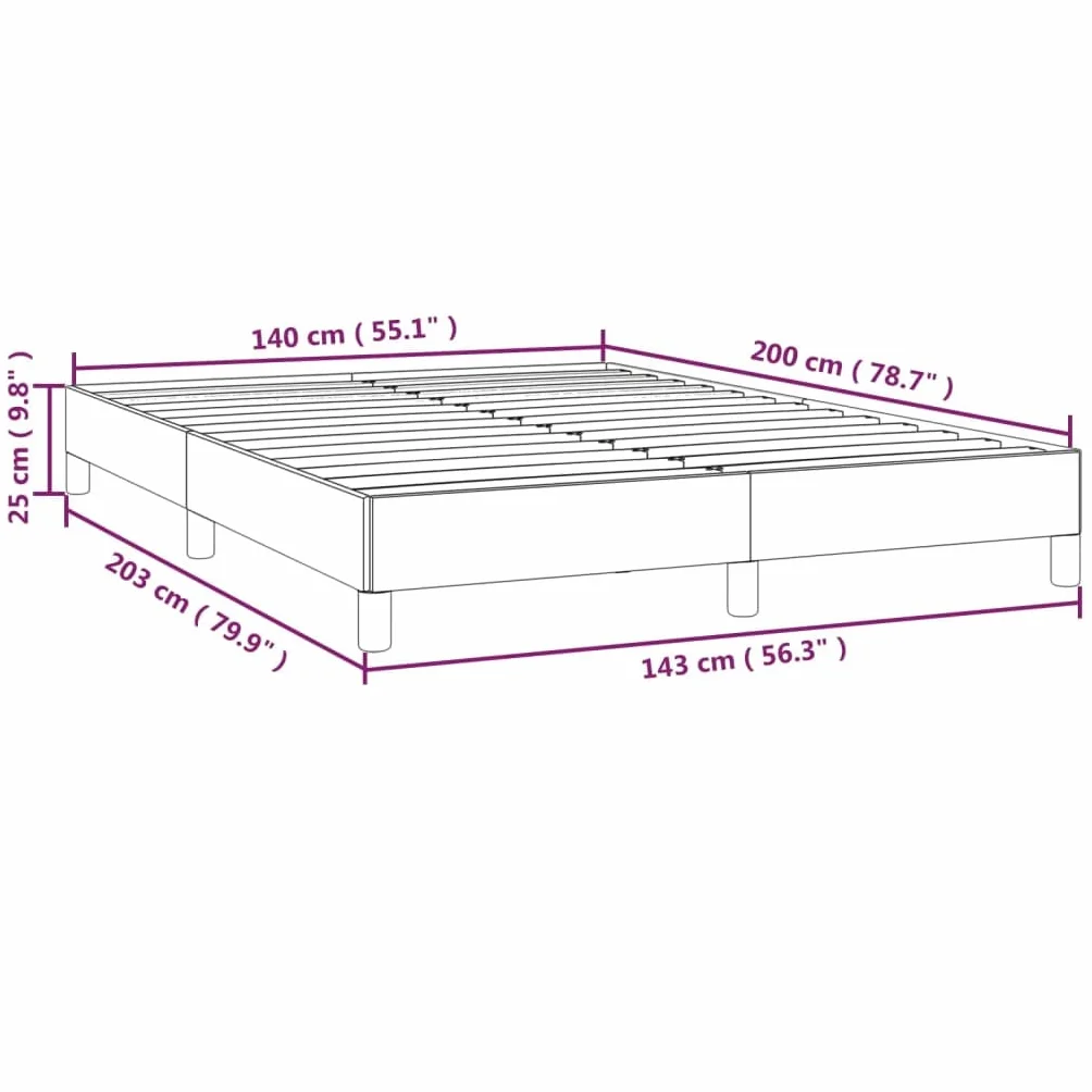vidaXL Estructura de Cama Matrimonial Somier Tapizado Dormitorio Base Habitación Muebles Mobiliario Cuarto Descanso de Tela Gris Taupe 140x200 cm