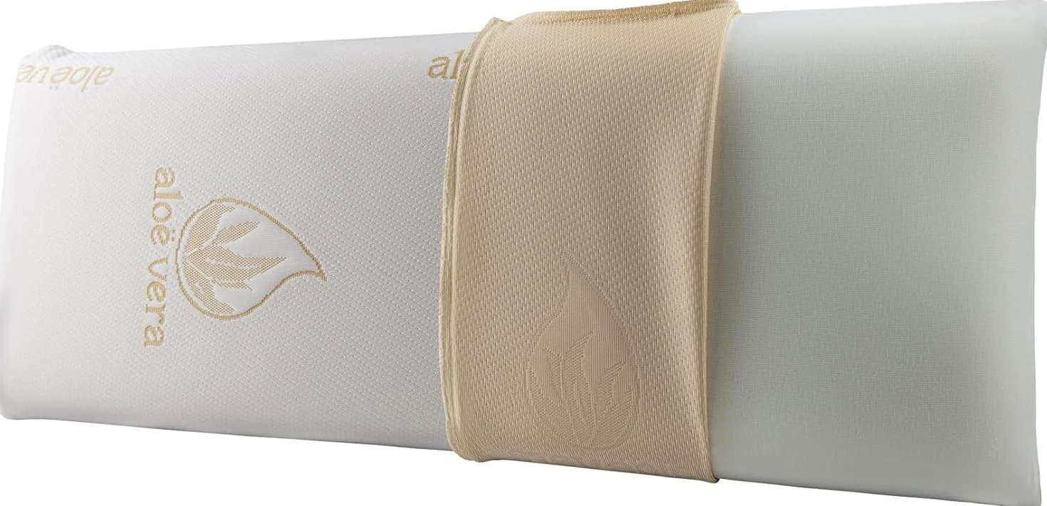 Suave Luna Almohada con memoria de forma Aloe Vera | 70 x 40 cm - Belnou