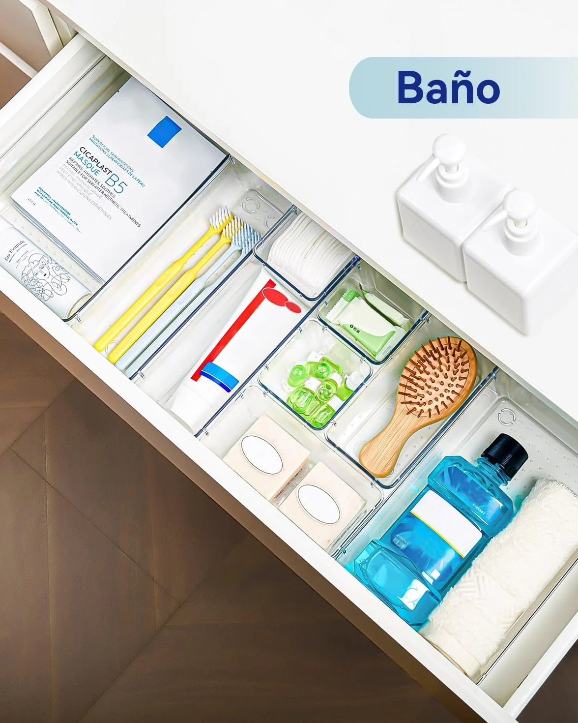 Organizadores de Cajones Set de 25, Separadores de Cajones de Escritorio Plástico, Bandejas de Almacenaje para Maquillaje, Joyas, Tools, Cocina, Dormitorio, Baño, Oficina