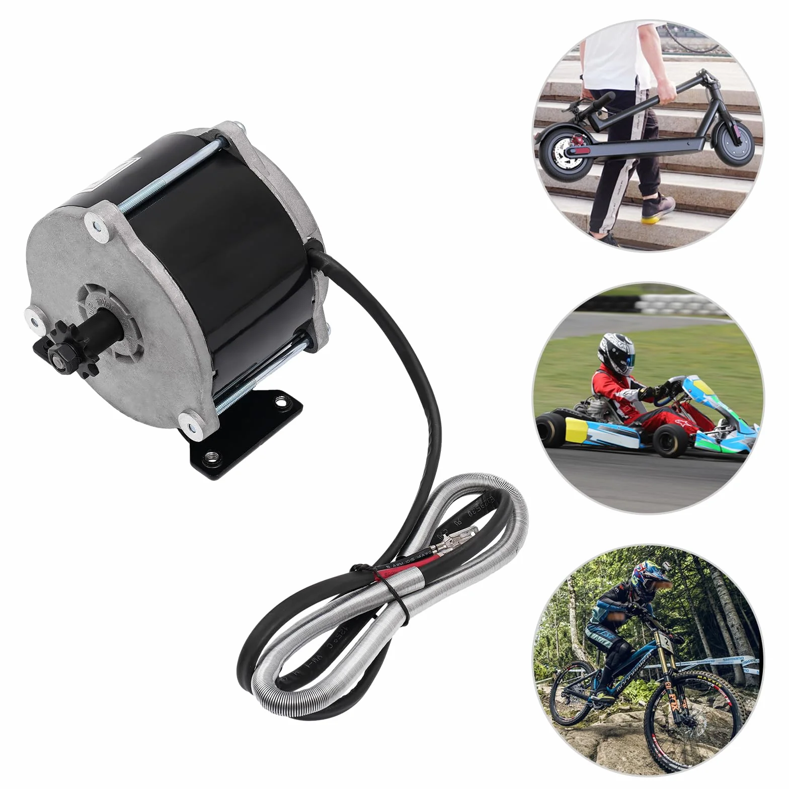 MY1018E-D Motor de engranaje eléctrico 36V 500W 1700 rpm para ciclomotores