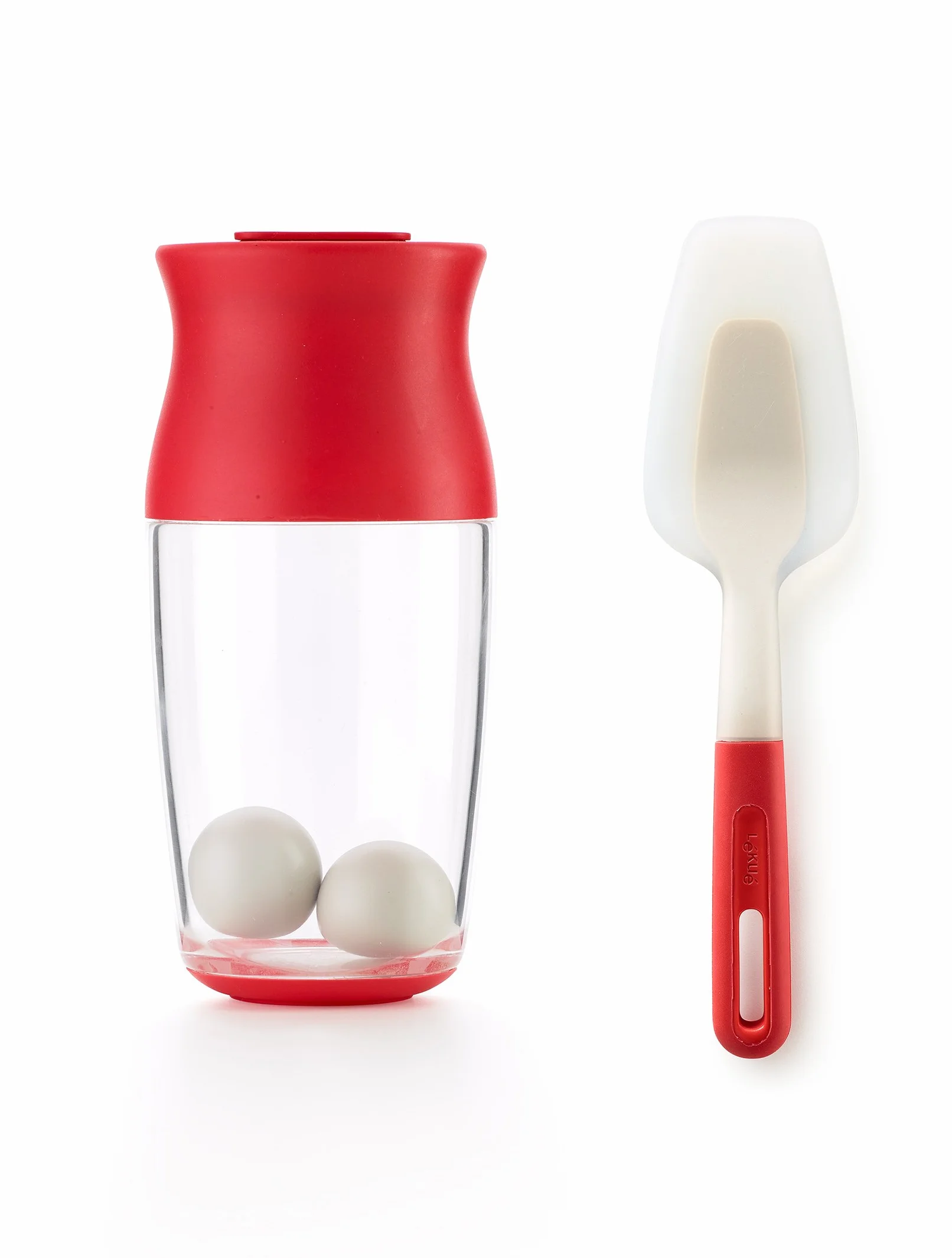 Lékué Kit para Crepes y Pancakes, 700 ml, color rojo
