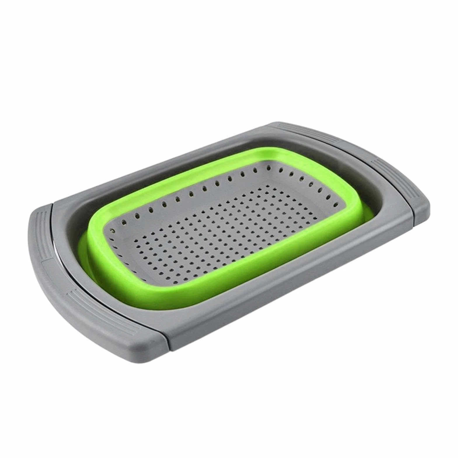 Colador Sobre El Fregadero: Escurridor De Verduras Plegable, Cesta Con Asas Extensibles, Colador De Alimentos De Silicona Para Pasta Y Frutas | Cocina Apartamento Granja Preparación De Comidas Lavado