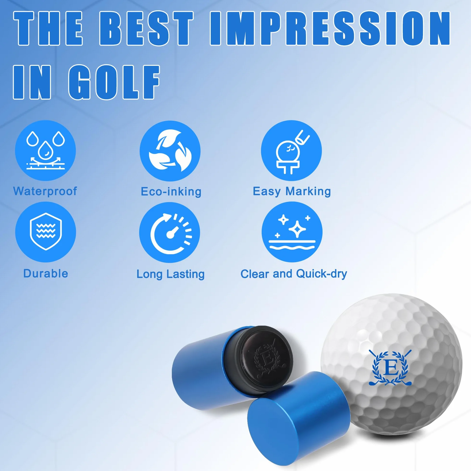 LACGO Sello de pelota de golf autoentintable reutilizable marcador para identificar pelotas accesorios golf