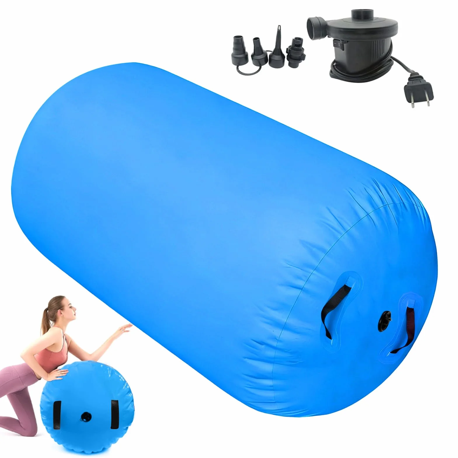 Rodillo inflable de gimnasia con bomba para entrenamiento de equilibrio y yoga