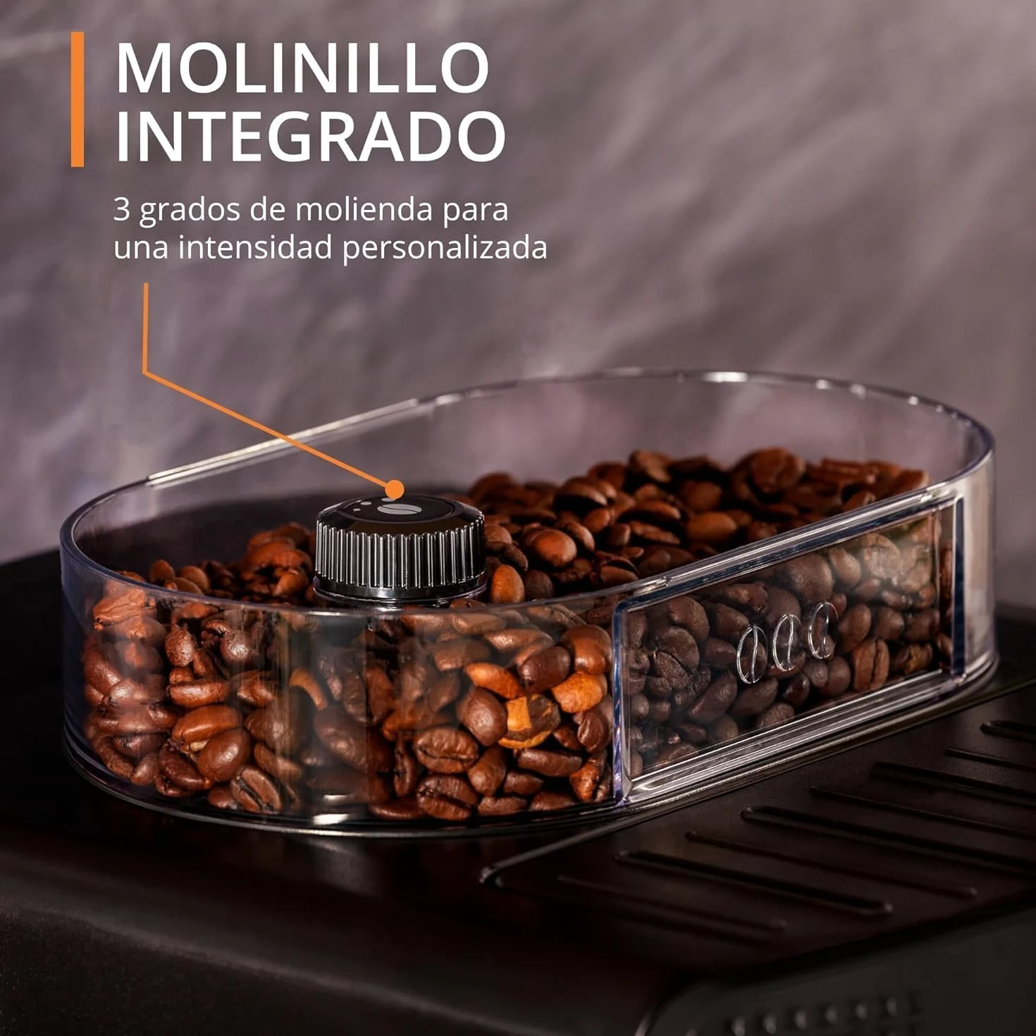 Krups Essential, Cafetera superautomática, Depósito de agua de 1,7 L, 3 niveles de temperatura, 3 texturas de molienda, 15 Bares, Pantalla LCD intuitiva, Incluye accesorio para la leche, Negra, EA8160