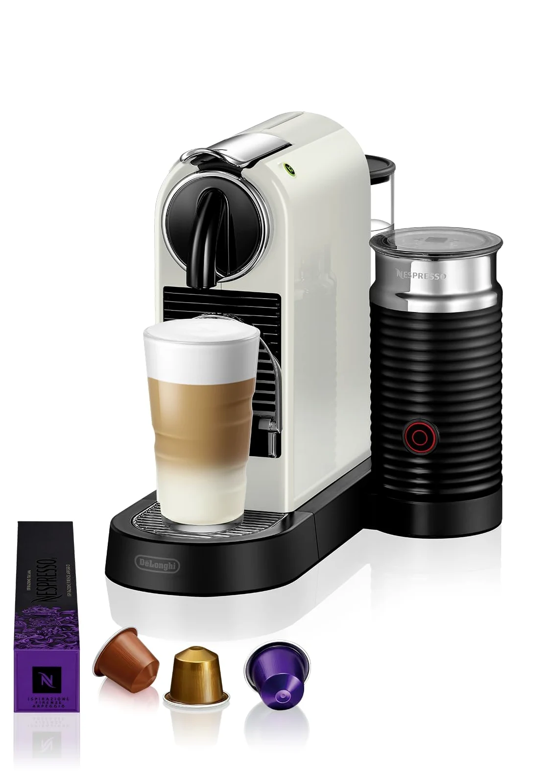 DeLonghi Nespresso Citiz EN267.WAE Cafetera con cápsulas, sistema de extracción especial, 1710 W, 1 L, plástico, Blanco