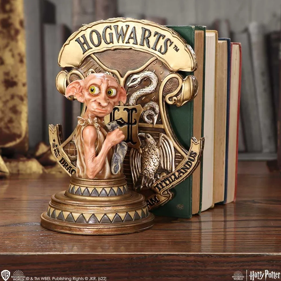 NEMESIS NOW Sujetalibros con Licencia Oficial de Harry Potter Dobby, Dorado, 20 cm