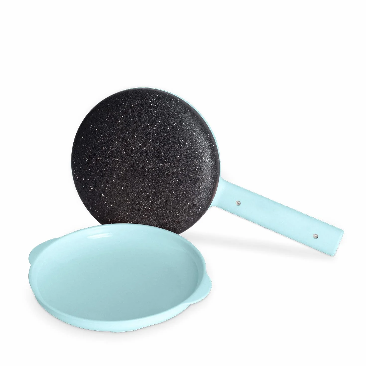 CREATE/CREPE MAKER/Máquina de crepes eléctrica Azul/Placa antiadherente Ø21cm, 600W, sin aceites, base antideslizante, diseño retro