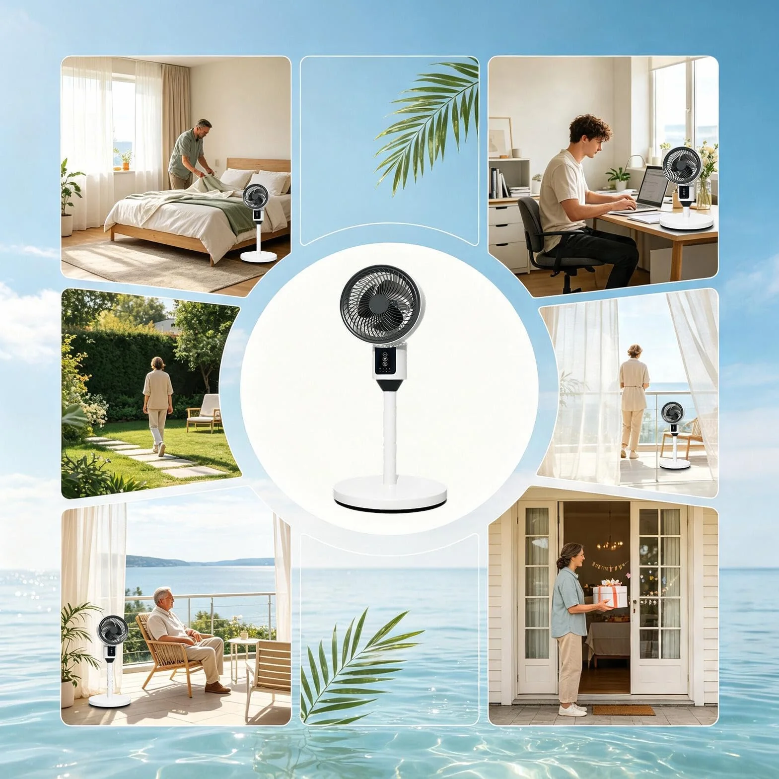 Ventilador Oscilante De Pie Mando a Distancia Temporizador 3 Velocidades | Ventilador De Escritorio Pie Y Suelo para hogar, dormitorio, salón, escuela, residencia