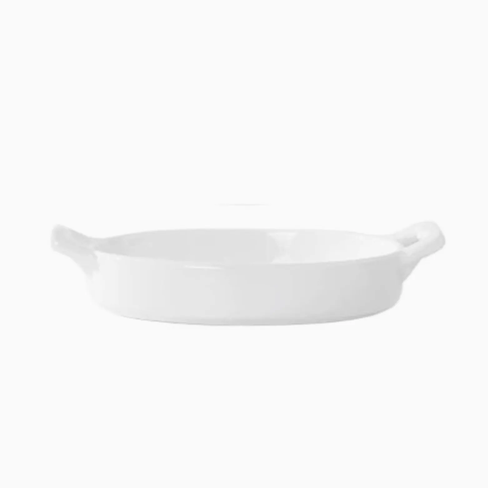 Platos de Hornear Fuente for Hornear De Cerámica Pequeña con Dos Asas for El Hogar Platos de Horno Lasaña(Blanco)