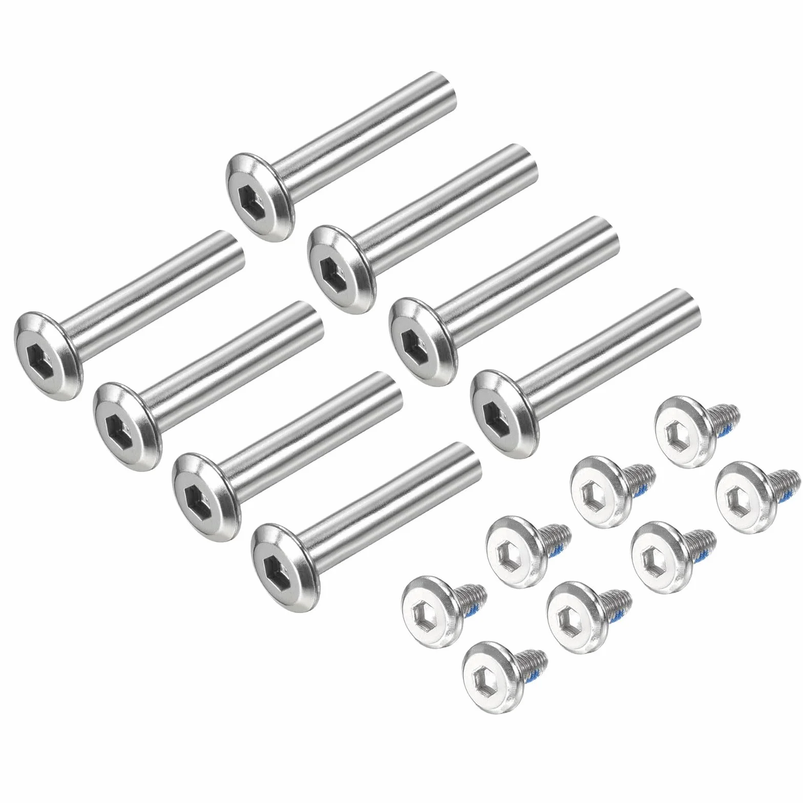 YOKIVE 8 Piezas Tornillos Eje Patines Línea M5 x 0.8 Plateado