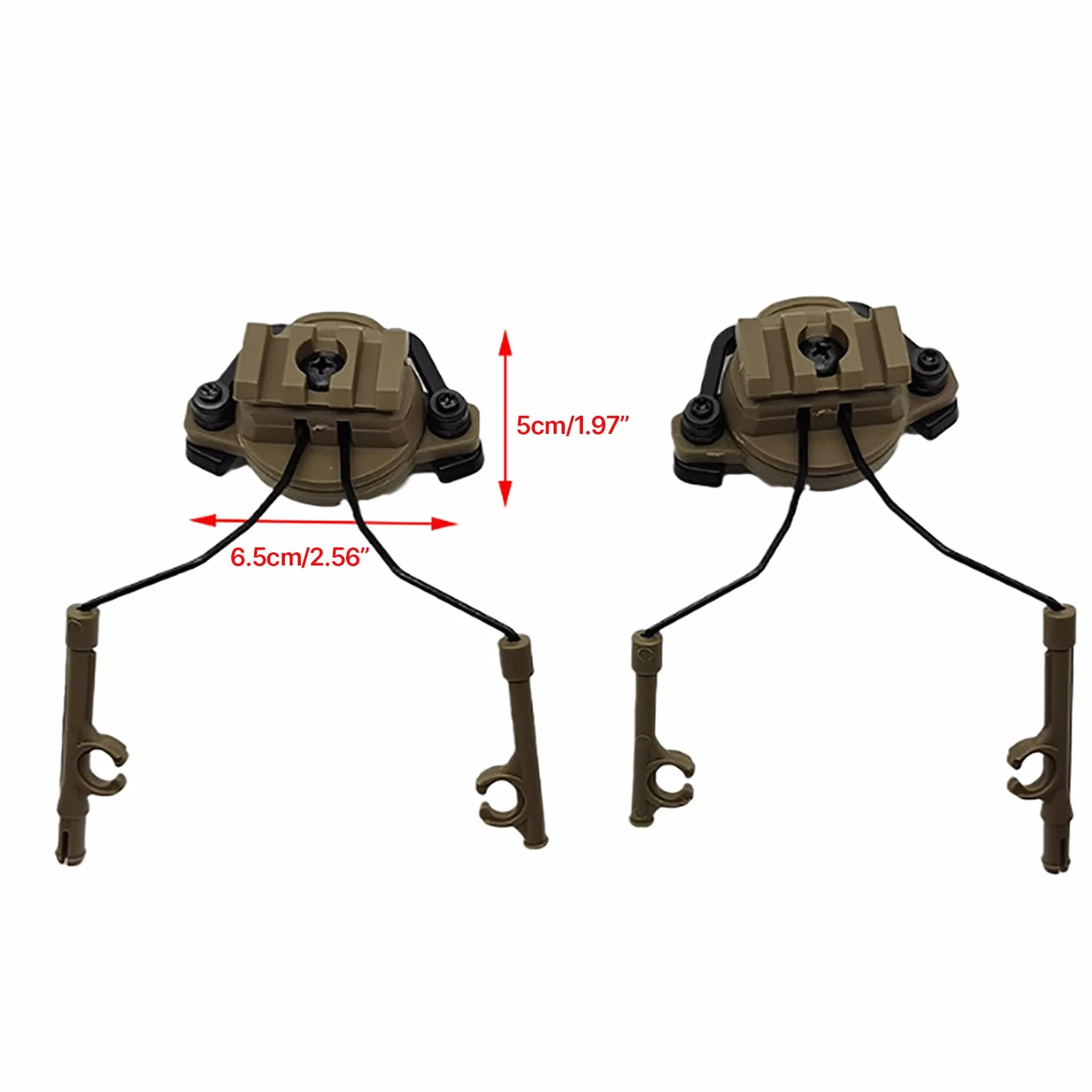 Juego de 1 par de adaptadores de carriles para cascos tácticos para Airsoft, soporte ajustable de 19 a 21 mm