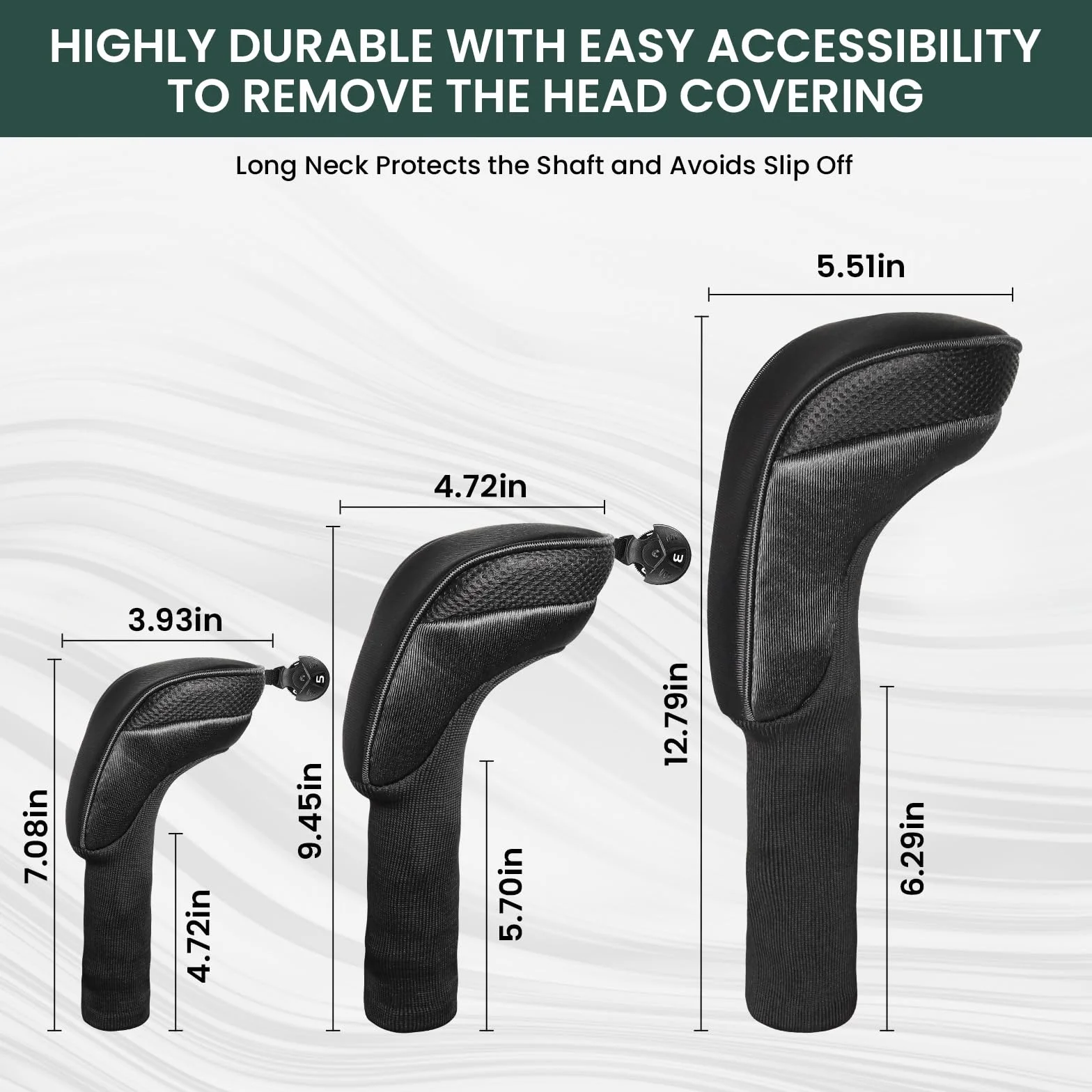 Fundas de madera para cabeza de golf Fairway Woods híbridos 3 4 5 6 7 con etiquetas intercambiables