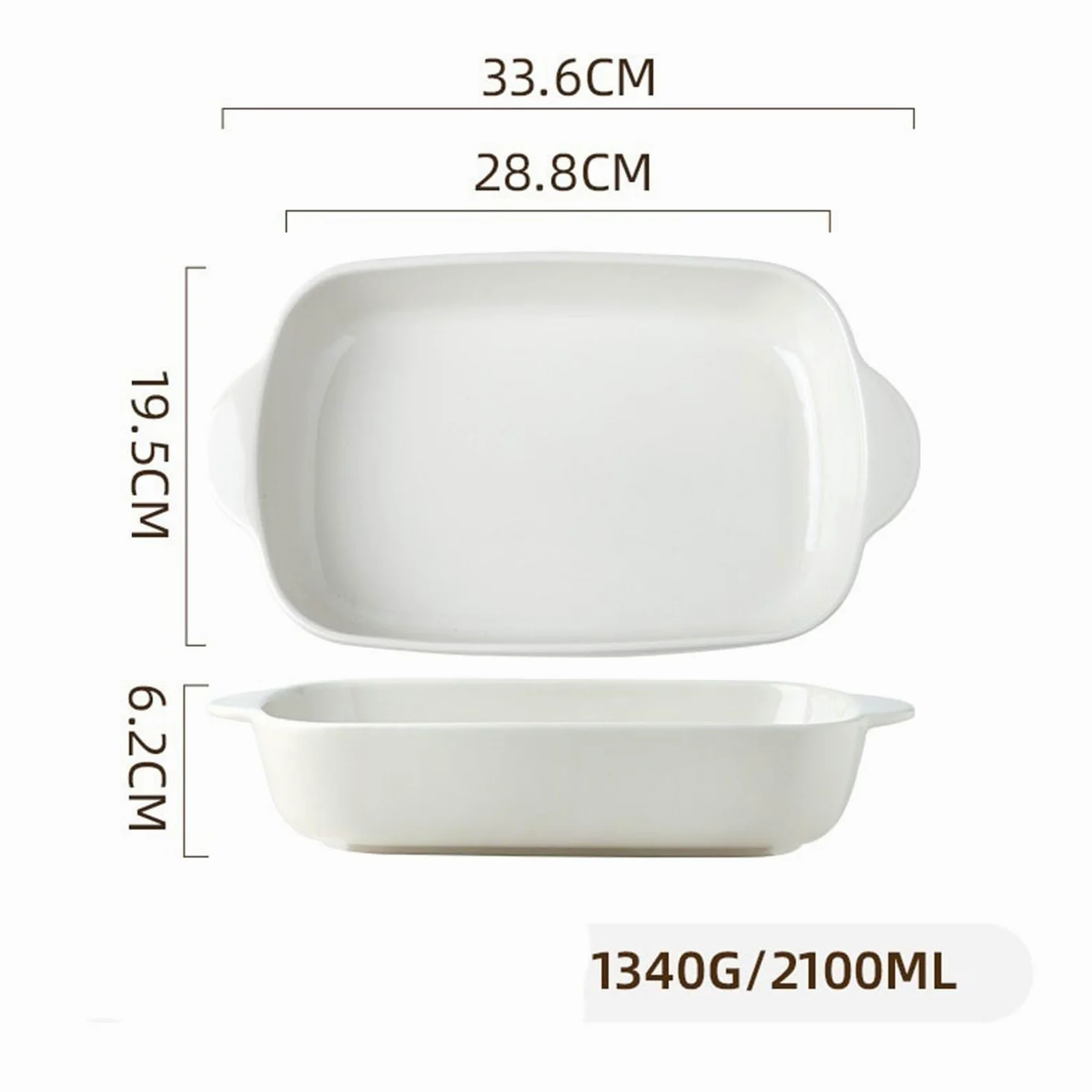 Fuentes Horno Bandeja for hornear arroz al horno con queso, utensilios especiales for horno, cuenco de cerámica, plato Rectangular for microondas de doble oreja Fuente Lasaña(Red,11inches)