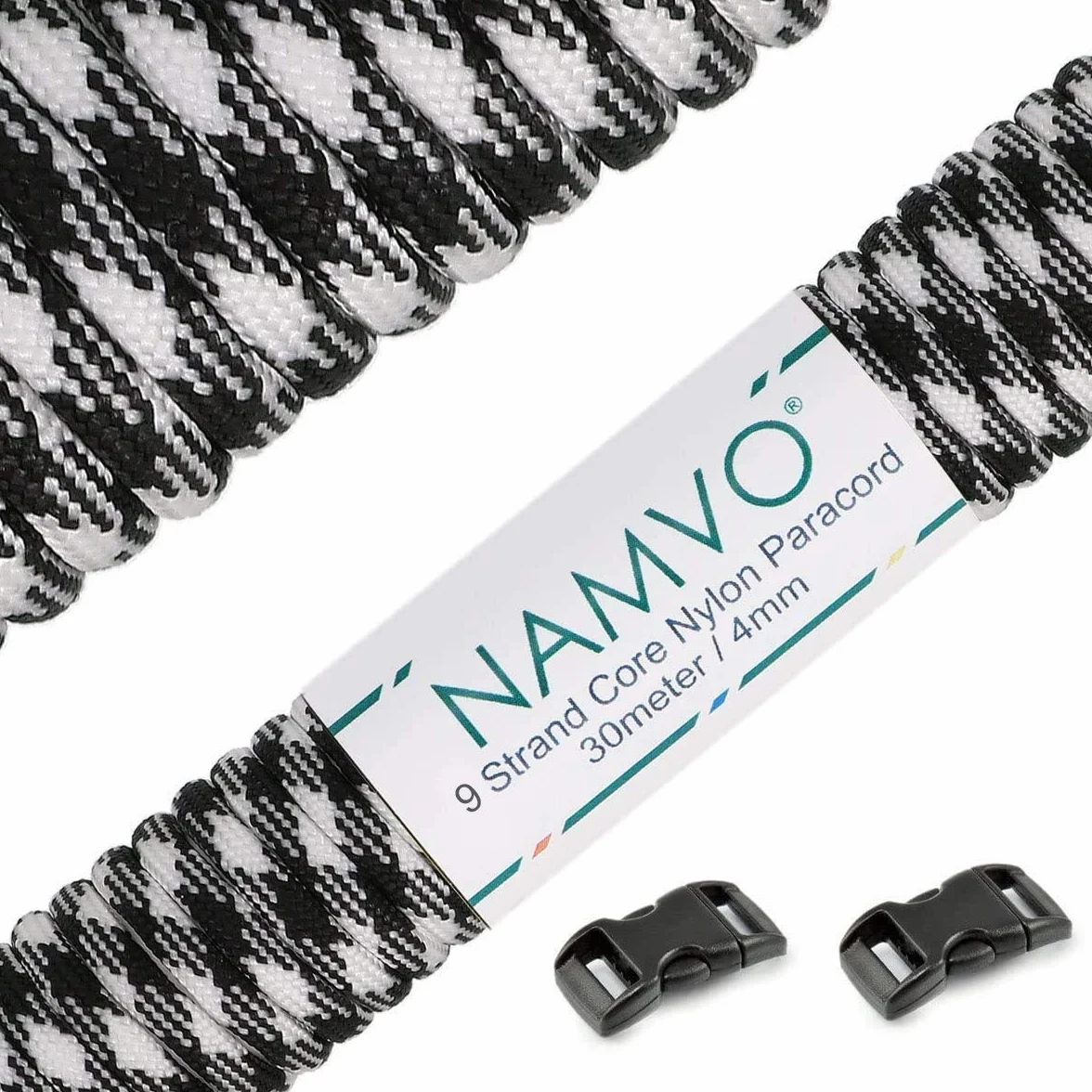 Cuerda de paracaídas de Nailon Tipo III 550 Mil Spec, 100 pies, 4 mm, 9 hebras