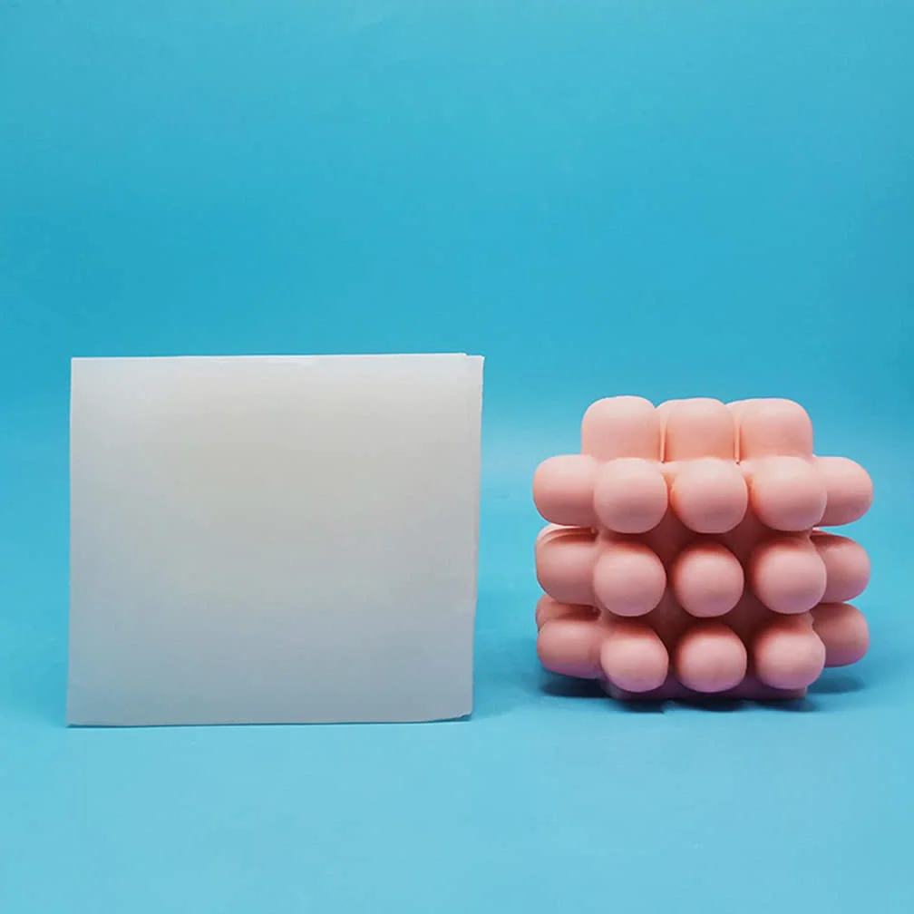 Molde de silicona en forma de cubo 3D para velas hechas a mano, jabón, pastel, caramelo, fondant fundido