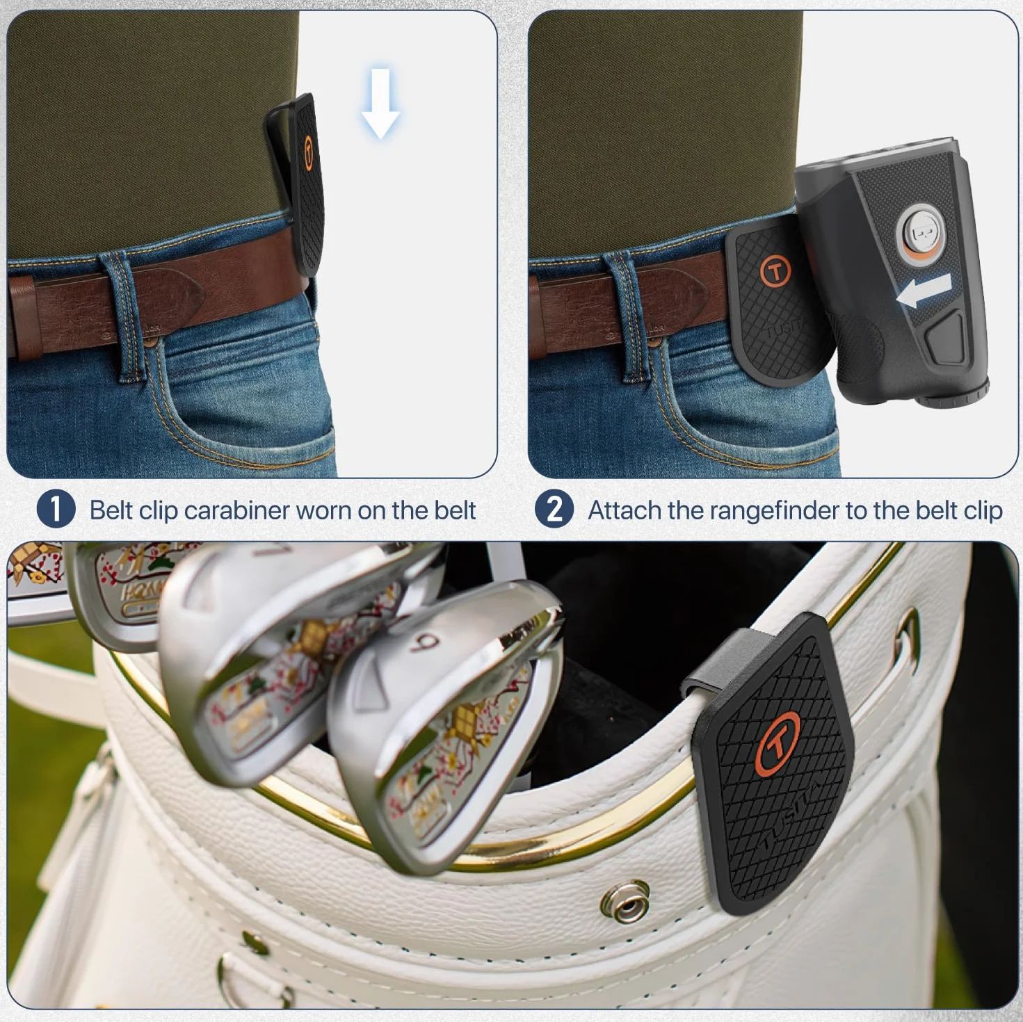 TUSITA Golf Steel HUB Clip de Cinturón Compatible con Bushnell Magnéticos Golf Laser Telémetros Accesorios