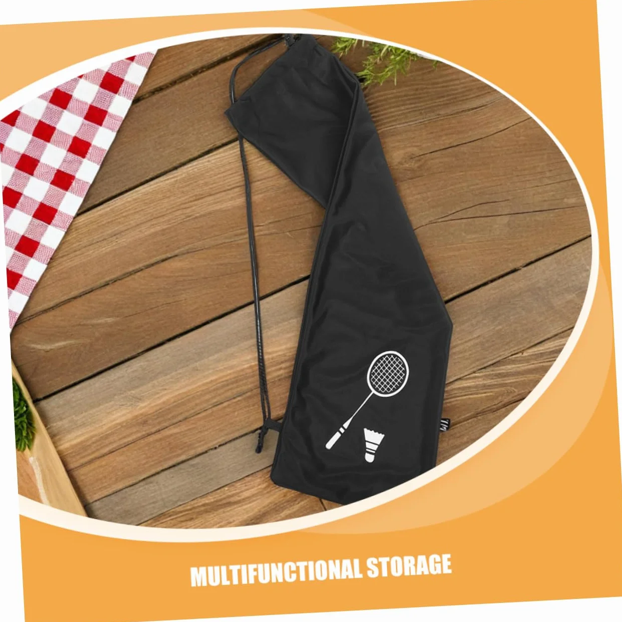 Bolsa de Bádminton de Terciopelo Grueso para Raquetas, 2 Piezas, Almacenamiento Multifuncional