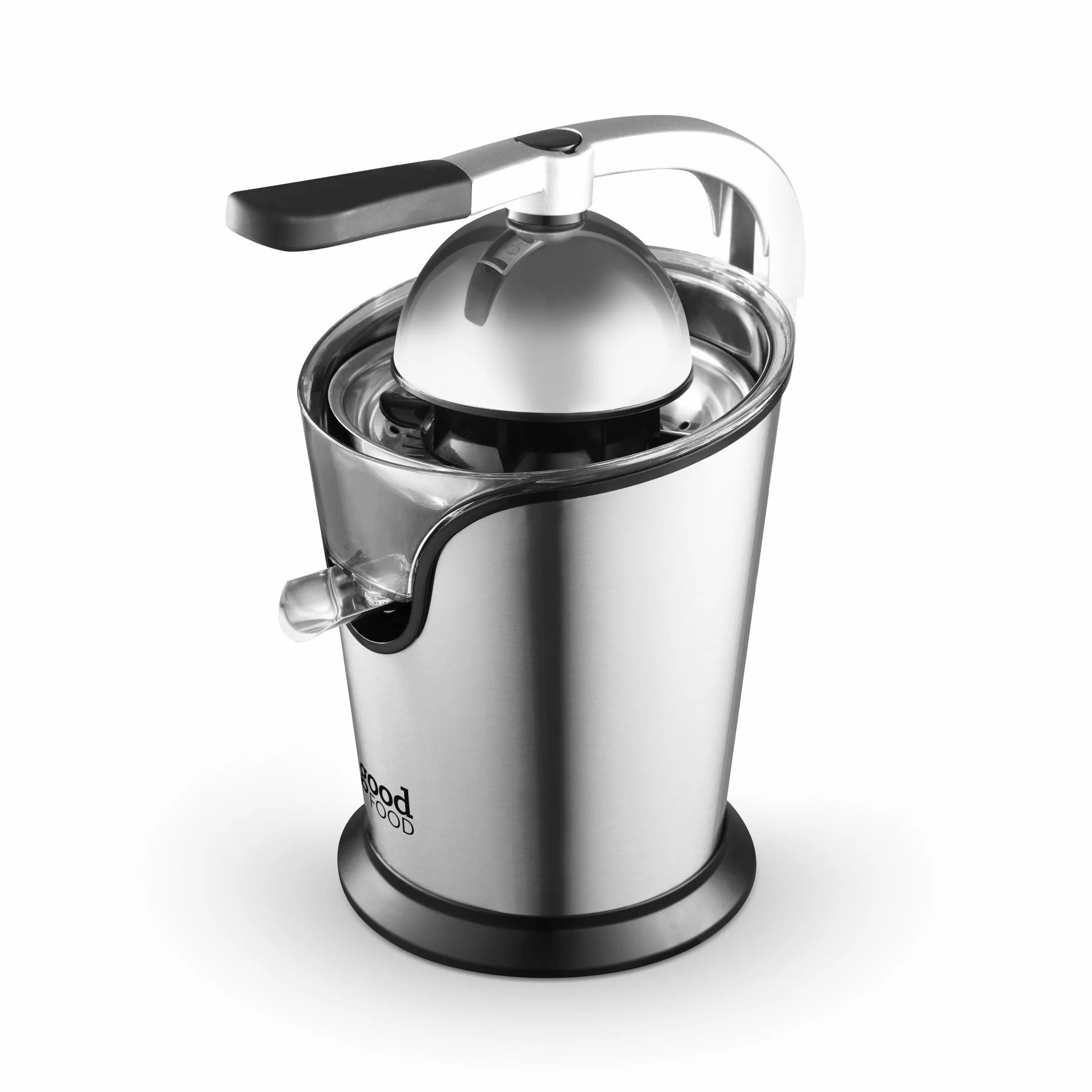 Good Food en asociación con el exprimidor de cítricos Tower GF12016 con conos de cítricos duales y filtro de pulpa de precisión Durasteel, motor de 100 W, acero inoxidable