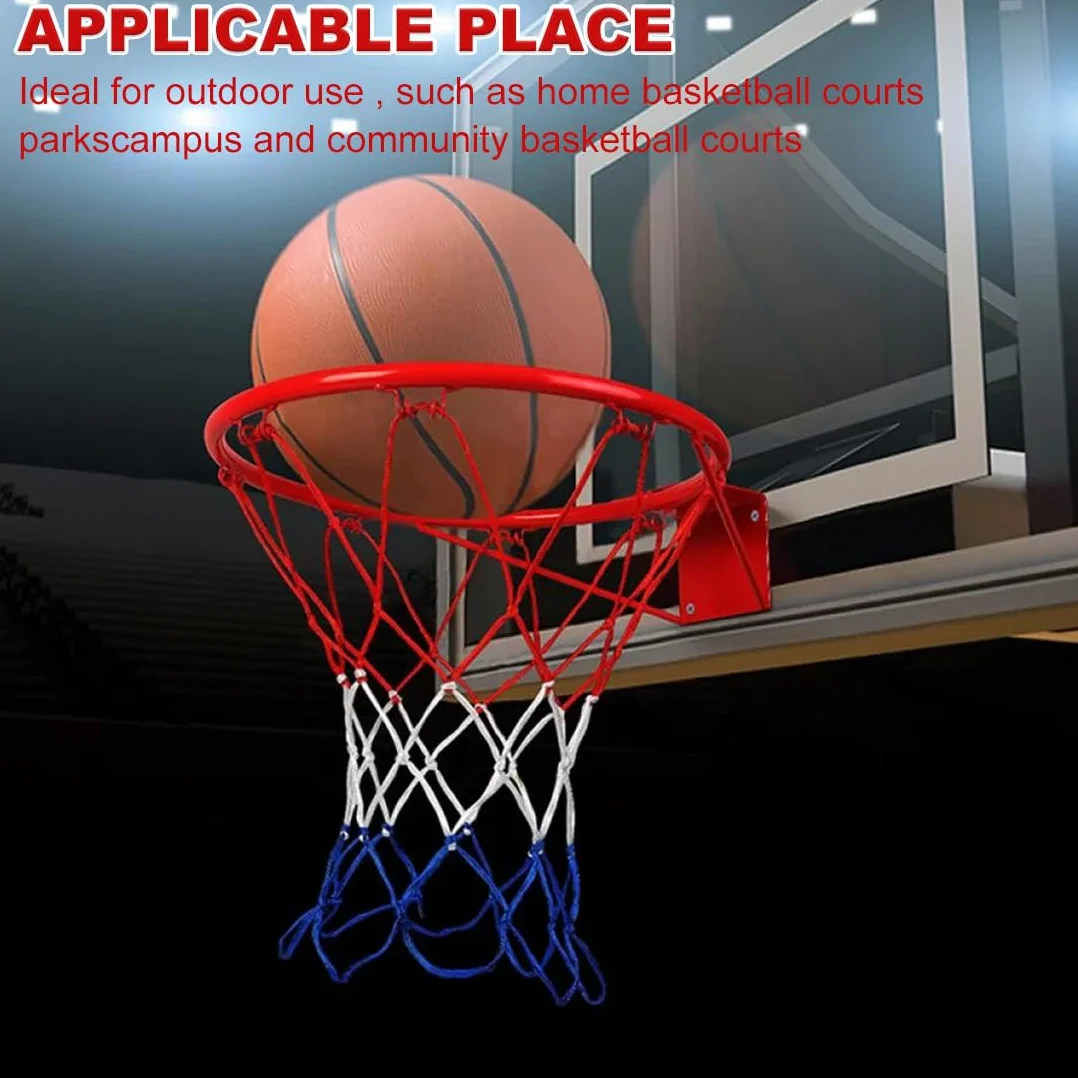 Redes de Baloncesto Tricolor, Red de Repuesto Resistente, para Deportes Interior y Exterior