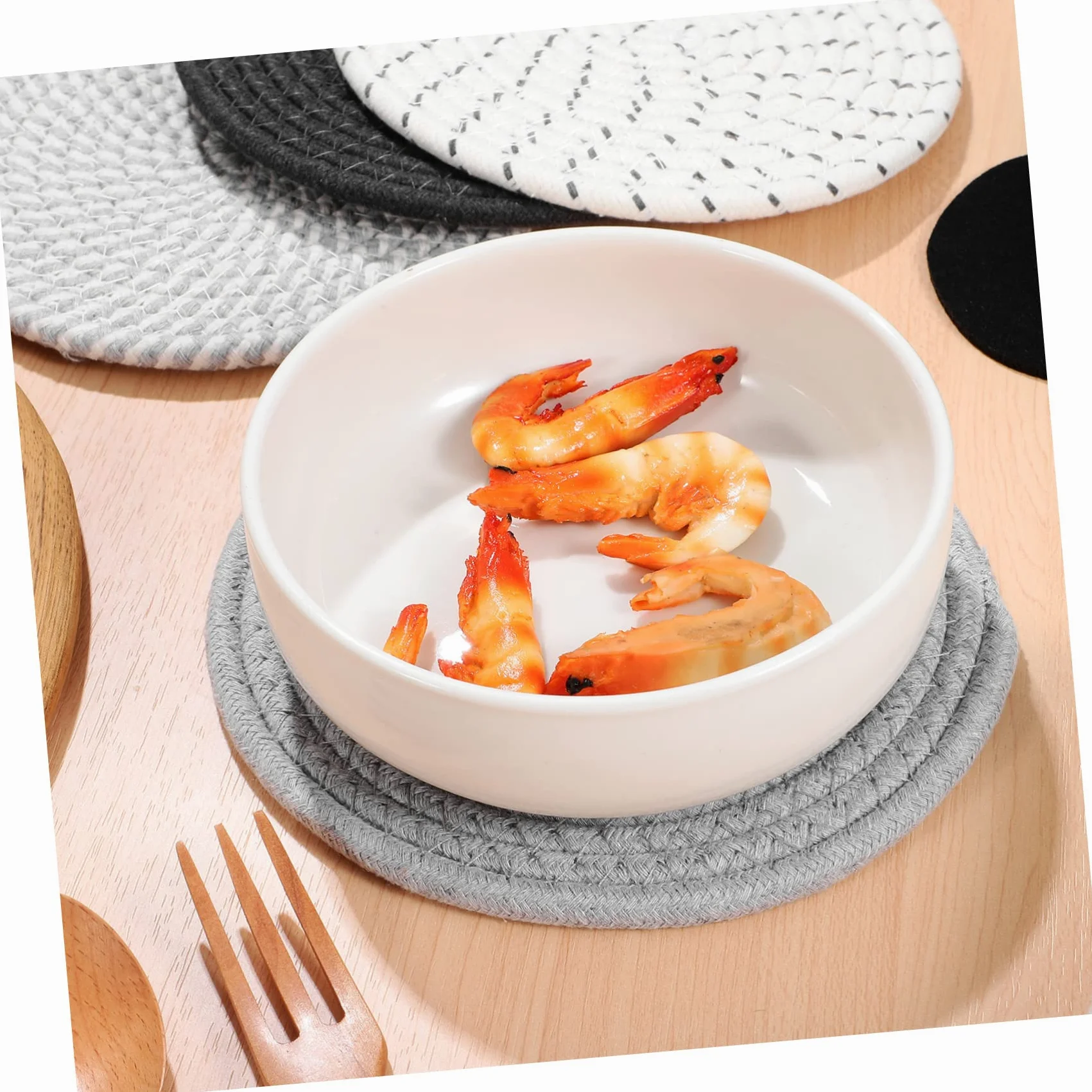 Mikinona Juego de Protectores para Sartenes Redondos Antideslizantes de Fieltro con Forma de Flor, Accesorios Esenciales de Cocina y Soporte para Ollas