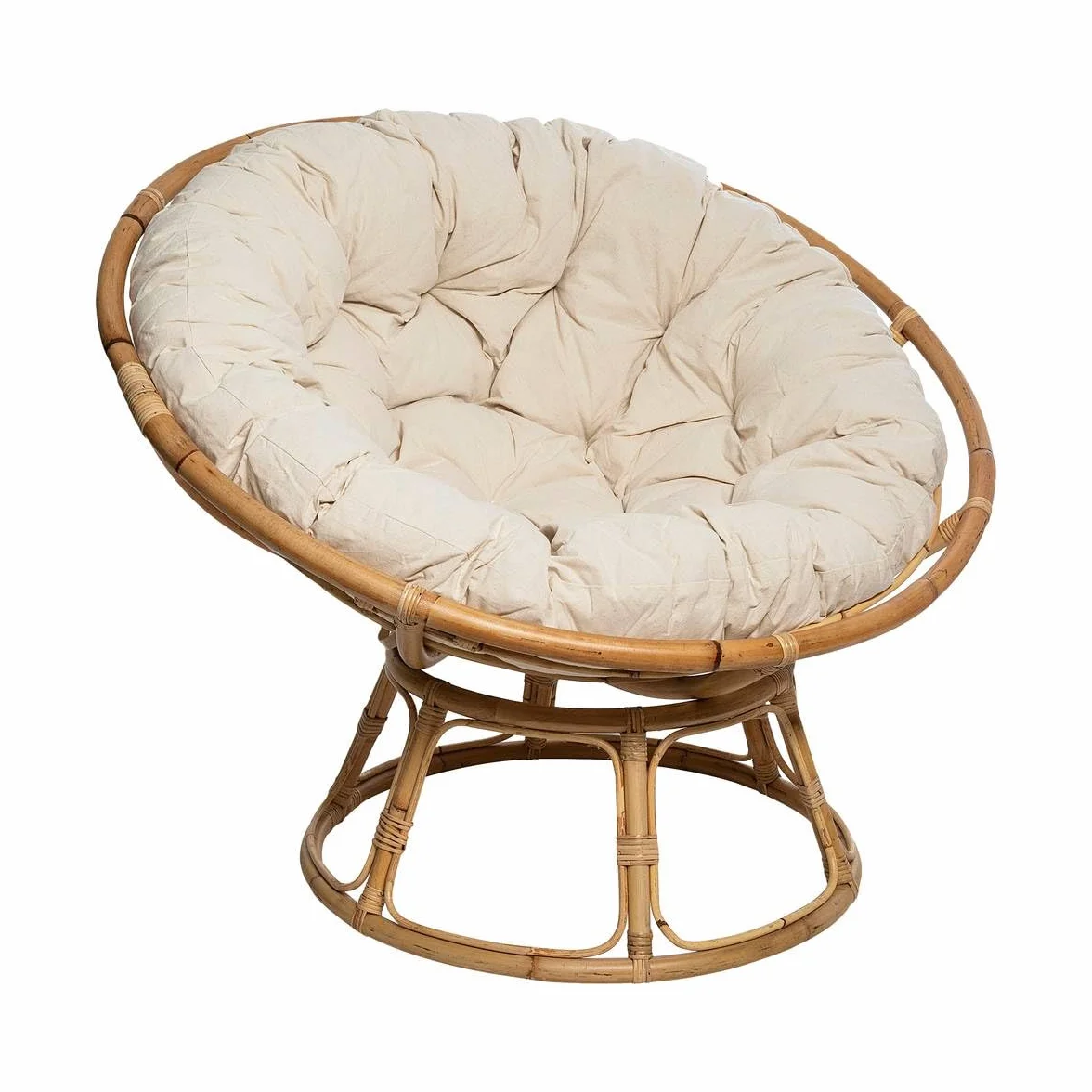 Atmosphera Interior Designer - Sillón de ratán Seram - Cómoda Silla Papasan con cojín - Interior y Exterior - Muebles de jardín, terraza, balcón, Sala de Estar
