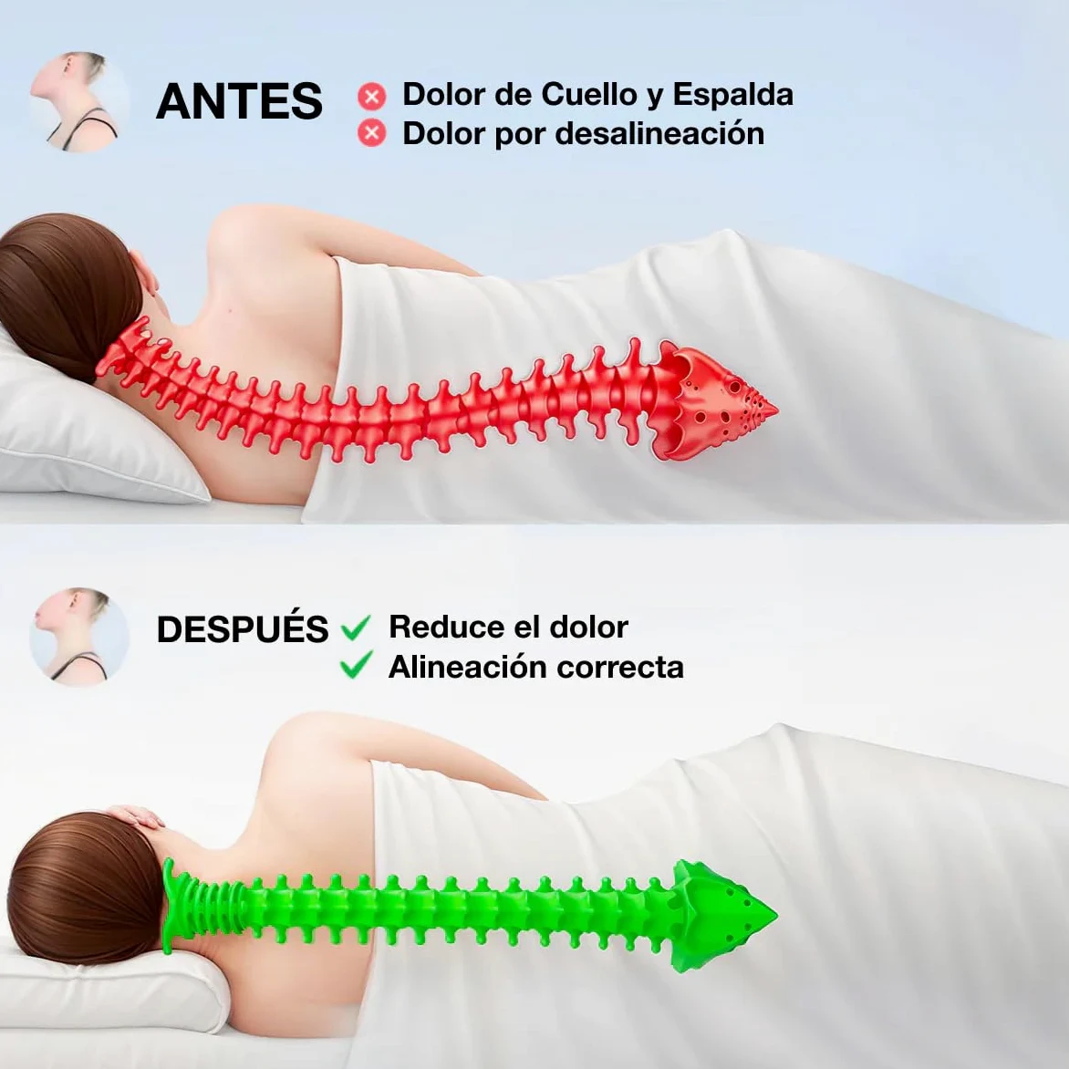 OrthoSleep – Alivio Cervical Almohada Cervical y Cuello 2 en 1, Ergonómica de Espuma de Memoria, con Funda Saca - Pone, Ideal para Dormir de Lado, de Espalda o de Vientre