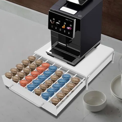 Dispensador de cápsulas de café, organizador de gran capacidad para encimera, soporte eficiente para cápsulas Keurig y Nespresso