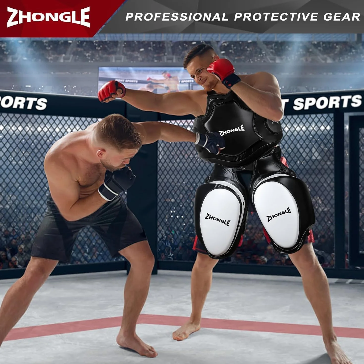 Protector de Cuerpo de Boxeo Profesional de Cuero, Chaleco de Entrenador, Almohadilla para Bateador Pesado