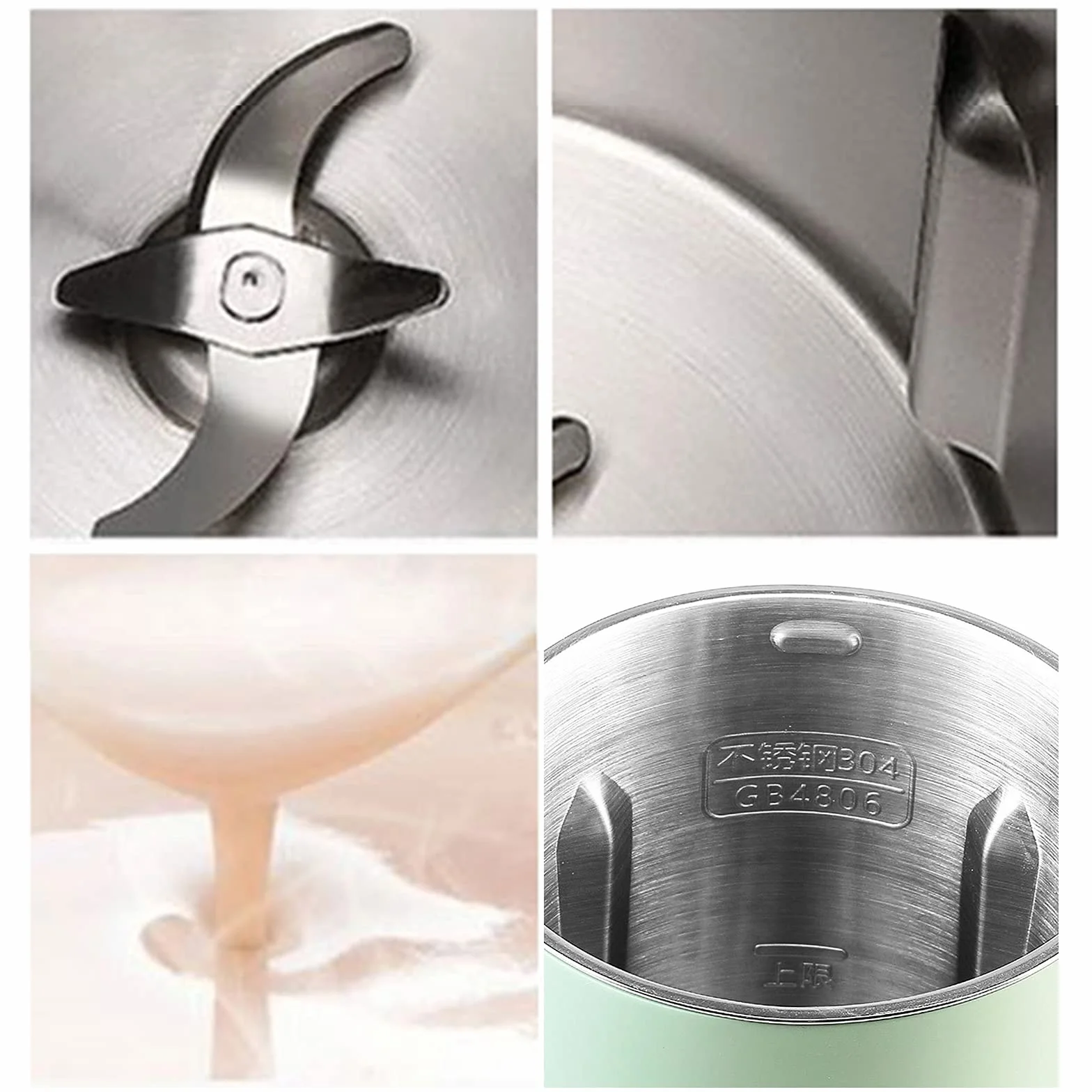 Andoer 350ml Máquina de Leche de Soja Multifunción Máquina de Leche de Soja con Acero Inoxidable y Cuchilla Mezclador de Cocina Múltiple para Arroz Cereales Agua Hirviendo Alimentos para Bebés