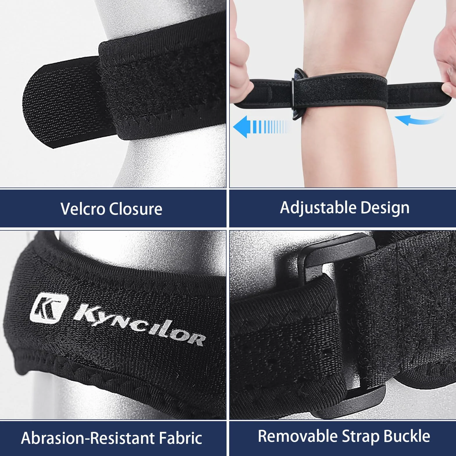 HORREX 2 Piezas Rodilleras Menisco y Ligamento Ajustable para Gimnasio Voleibol Correr Deporte