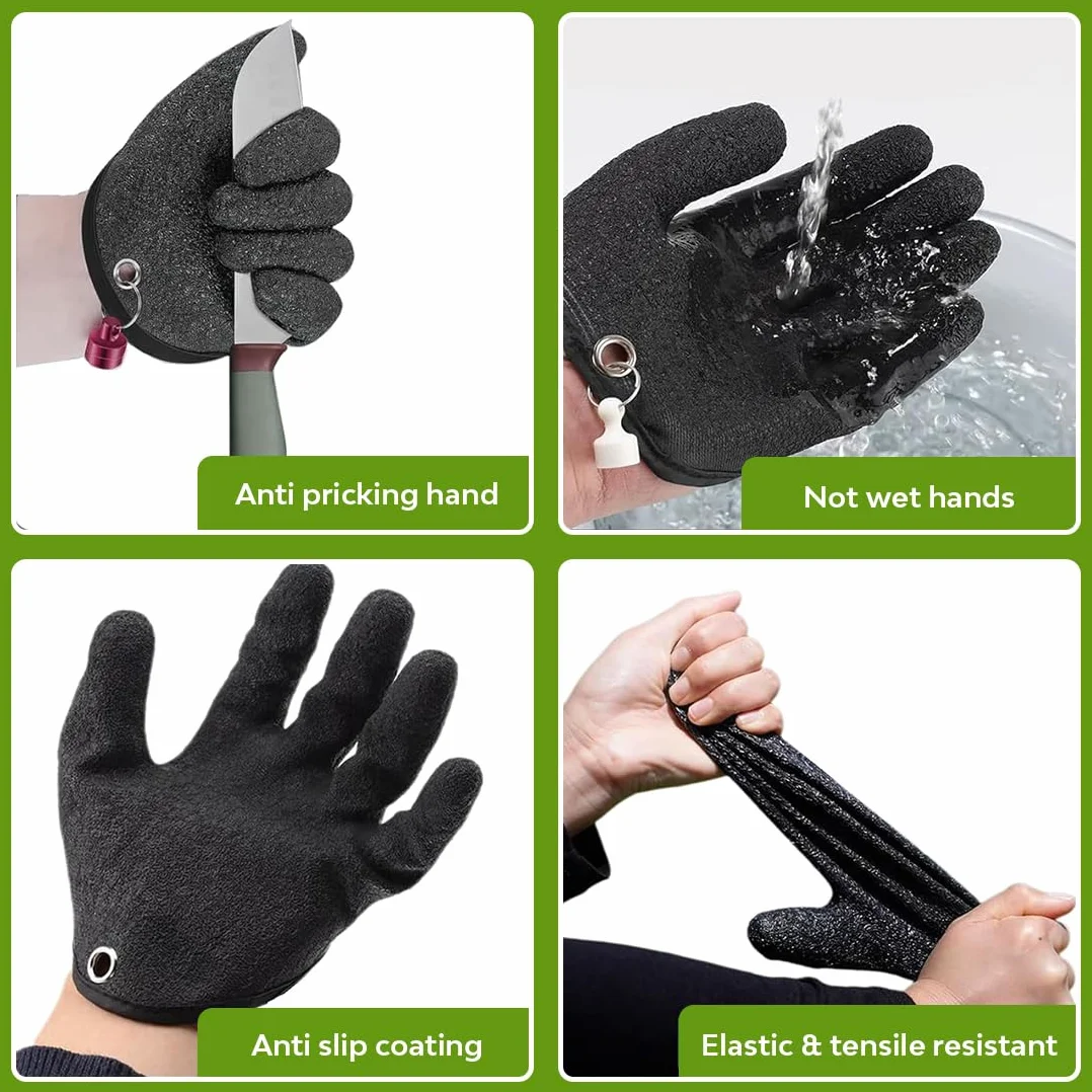 Guantes de Pesca Impermeables Resistentes a Cortes y Pinchazos Cierre Magnético