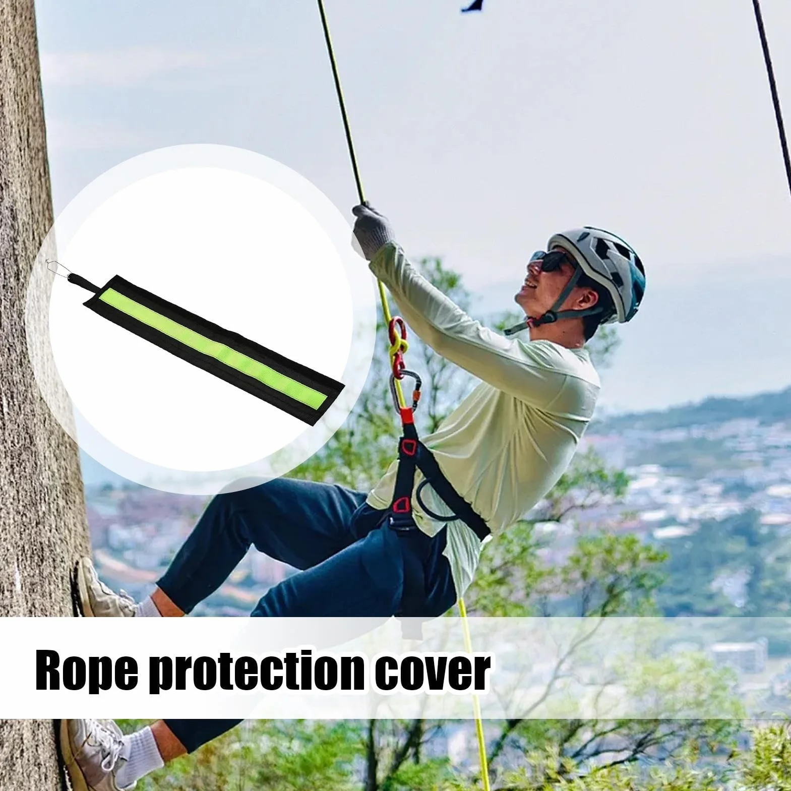 Protector Antiabrasión para Cuerda De Escalada - de Cuerda para Trabajadores Forestales | Cubierta De Seguridad Resistente Doble Capa para Campaña, Senderismo, Supervivencia Y