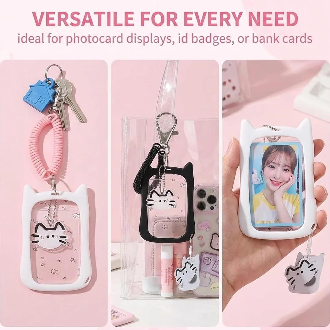 2 piezas Kpop Photocard Holder, Porta Tarjetas Identificativas, Kartenanhänger Schlüsselanhänger, Id Card Badge Holder Für Idol Album Karte Foto Schutzende
