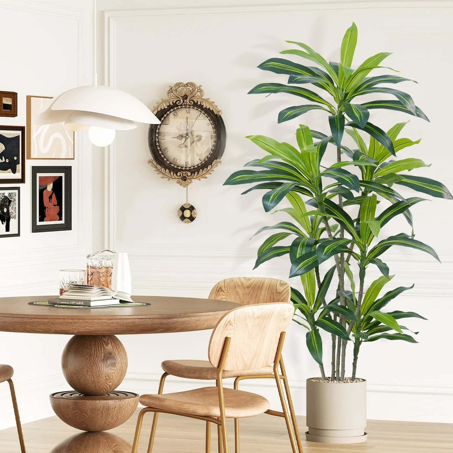 Planta Artificial Dracaena de 180 cm Planta Artificial Grande con Maceta Negra Plantas Artificiales Decorativas para Interiores Decoración Salon hogar Dormitorio Oficina Pasillo