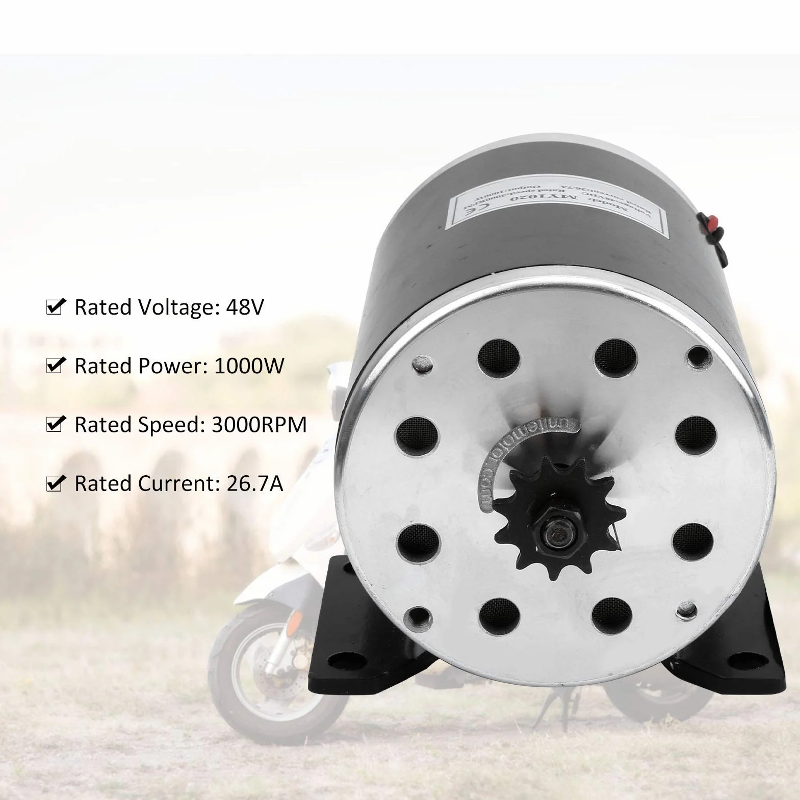 Motor Eléctrico DC 48V 1000W de Alta Velocidad para Bicicletas Eléctricas Scooter
