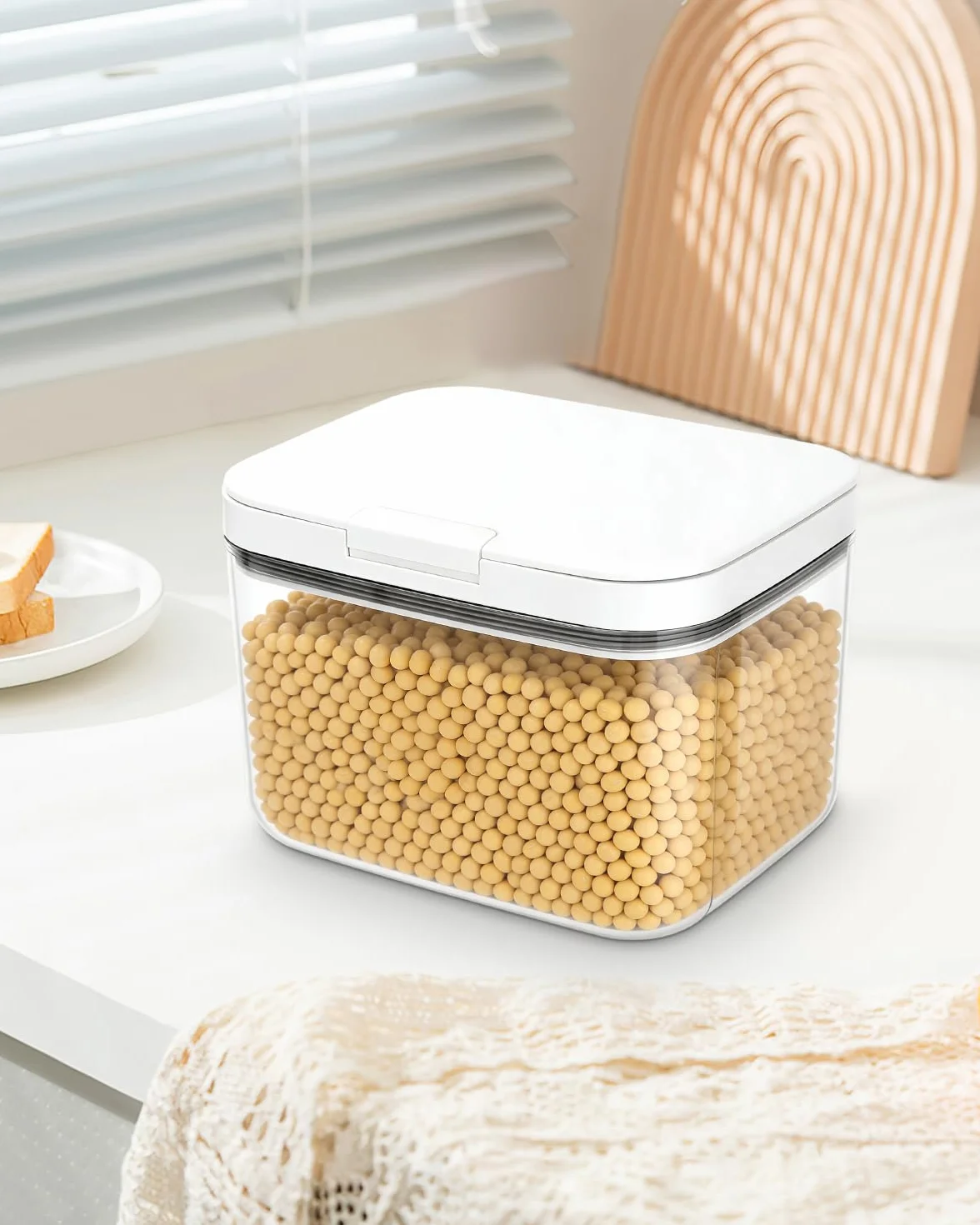 Almacenamiento de detergente, caja de almacenamiento de 2,8 l con tapa, dispensador de detergente en polvo, recipiente para detergente en polvo con tapa hermética, apto para detergente