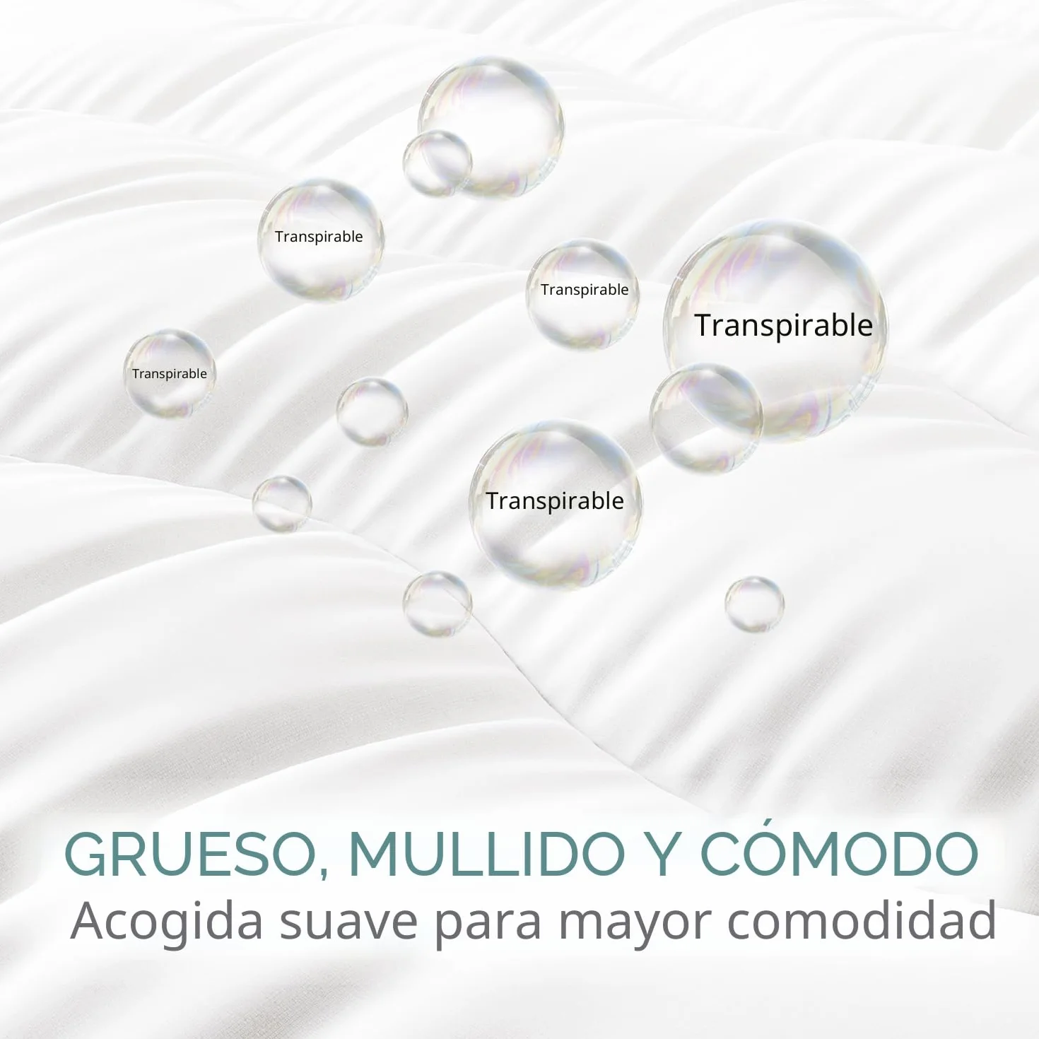 CASABEL Sobrecolchon 150x200 cm, Topper de Microfibra Suave, Transpirable, Antiácaros y de Fácil Cuidado, para Camas, Sofás Cama, Colchones Hinchables y Protección de Colchón